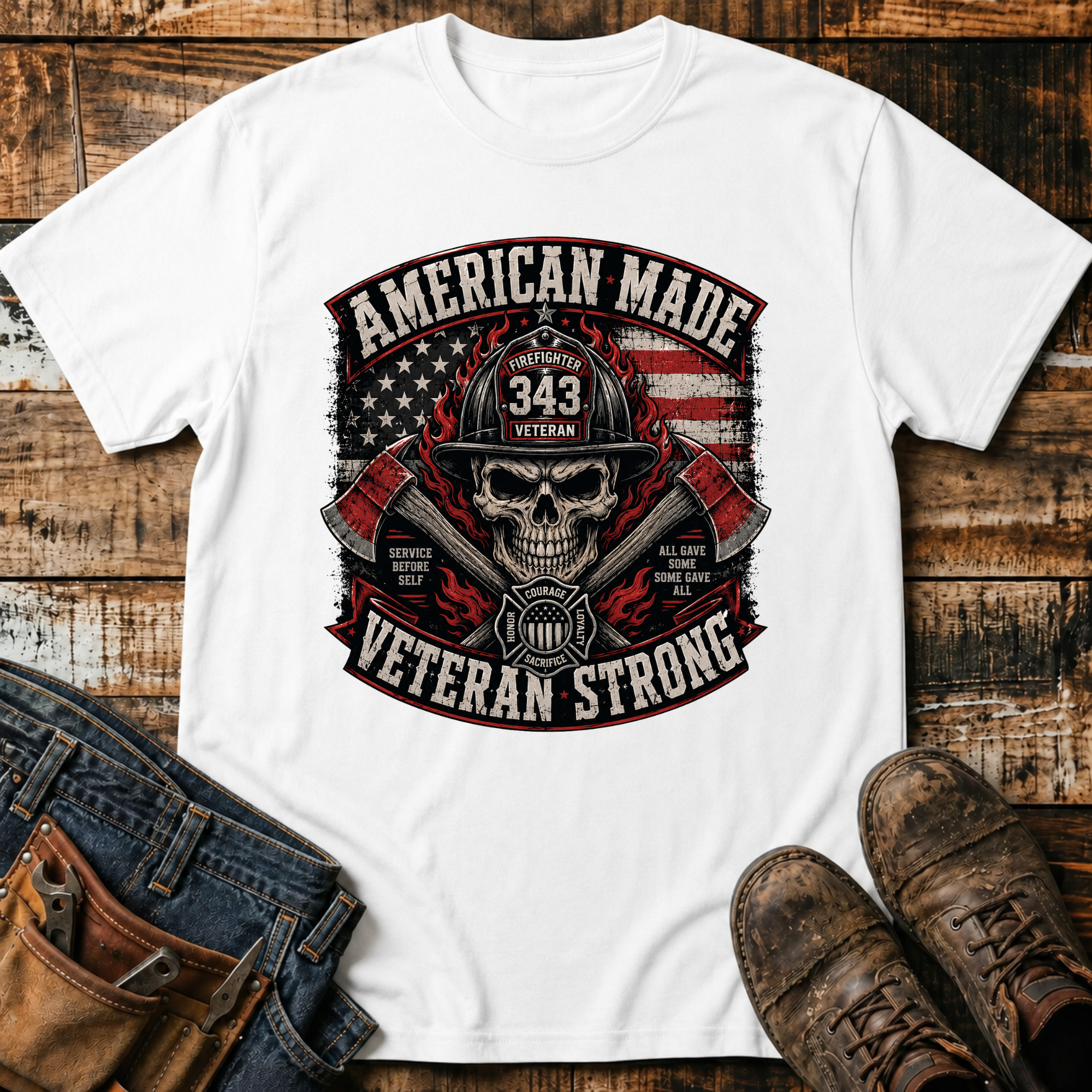 American Made Veteran Strong Skull T-Shirt