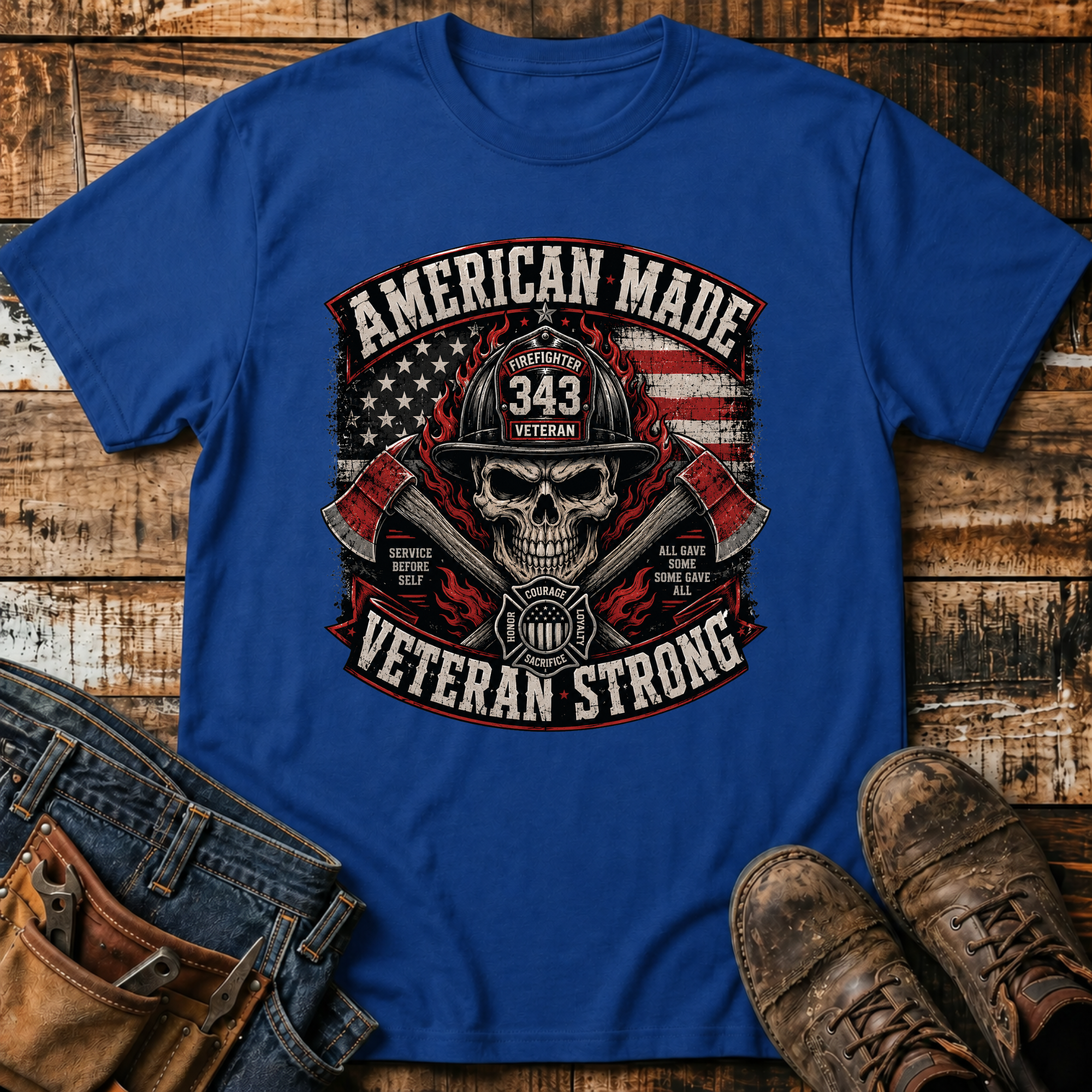 American Made Veteran Strong Skull T-Shirt
