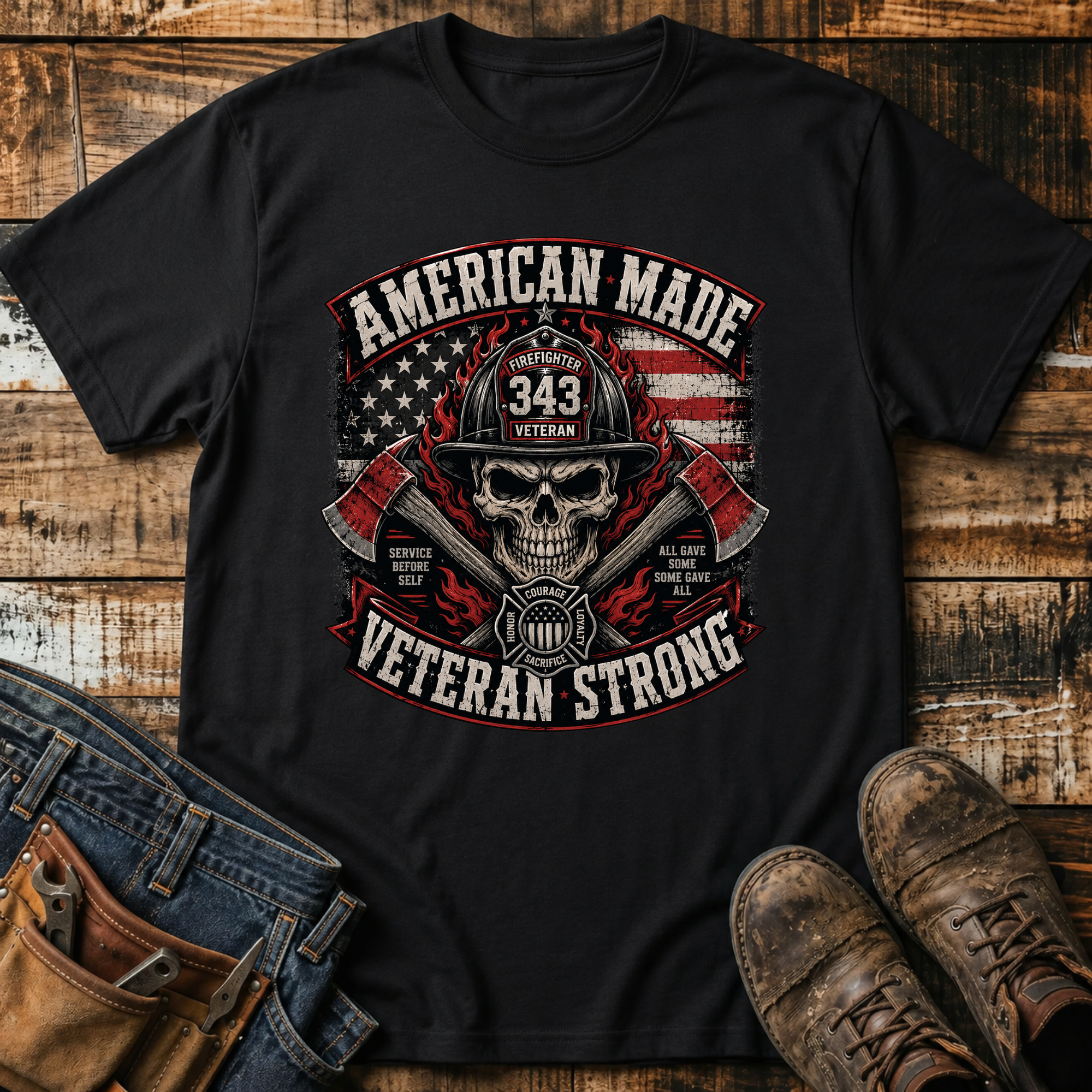 American Made Veteran Strong Skull T-Shirt