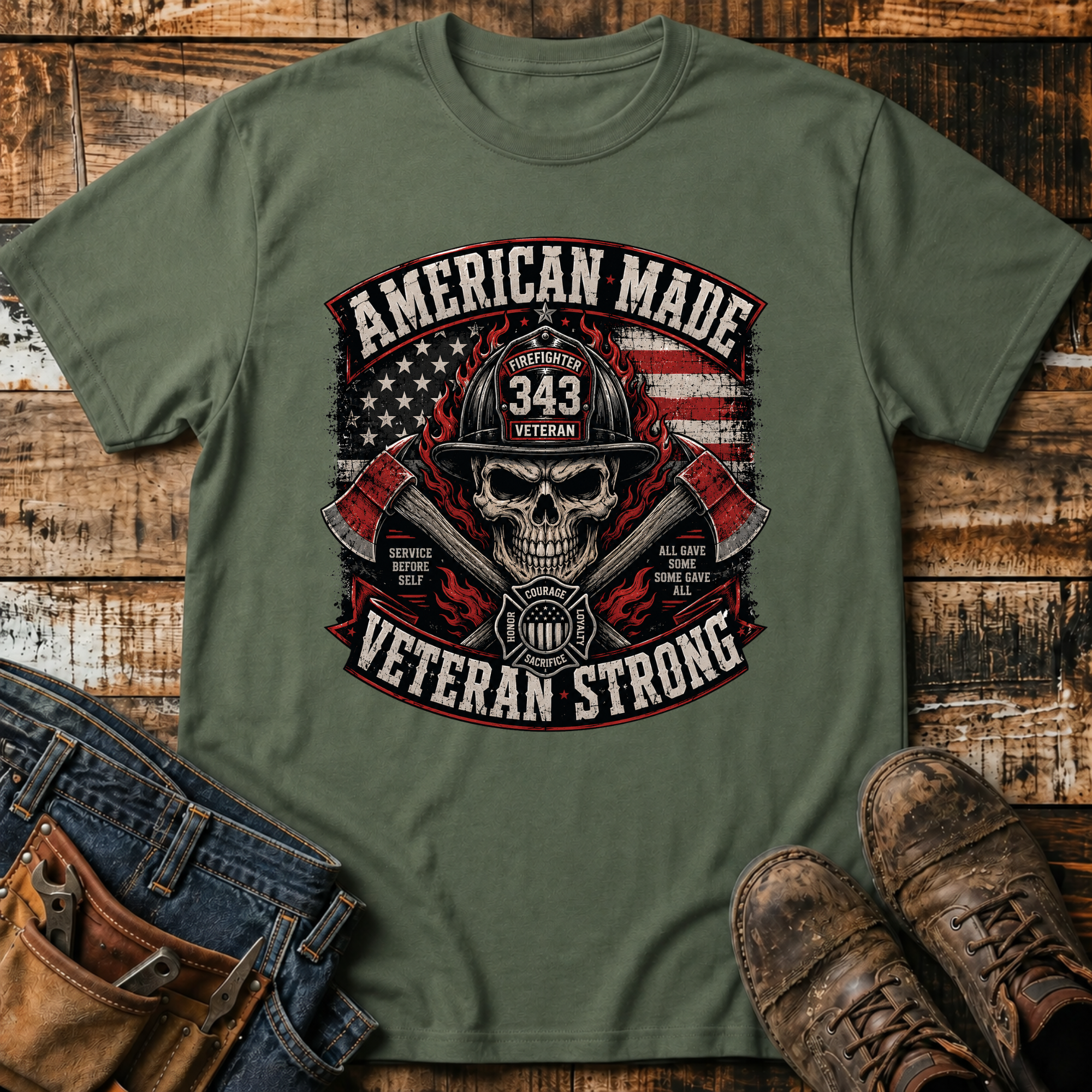 American Made Veteran Strong Skull T-Shirt