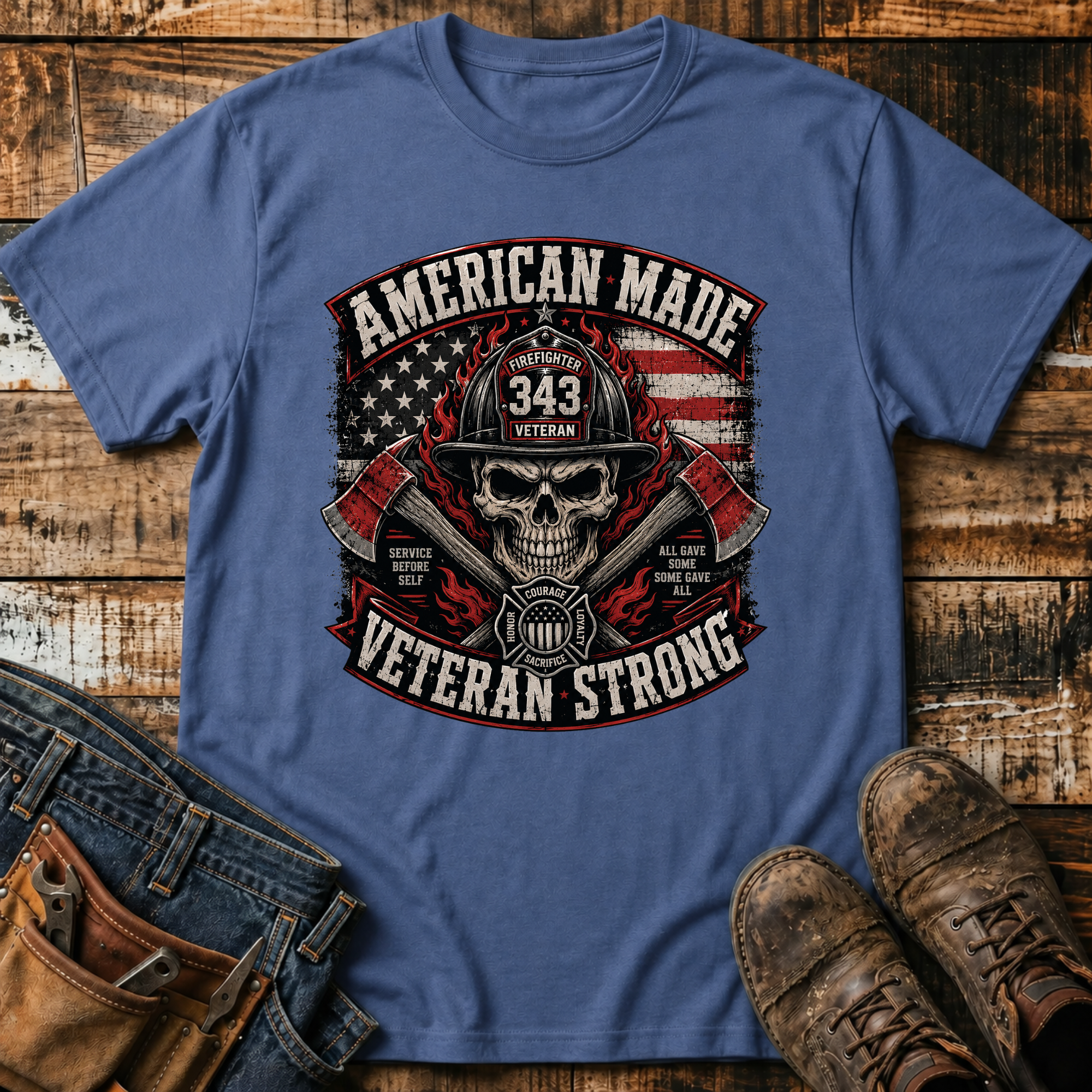 American Made Veteran Strong Skull T-Shirt