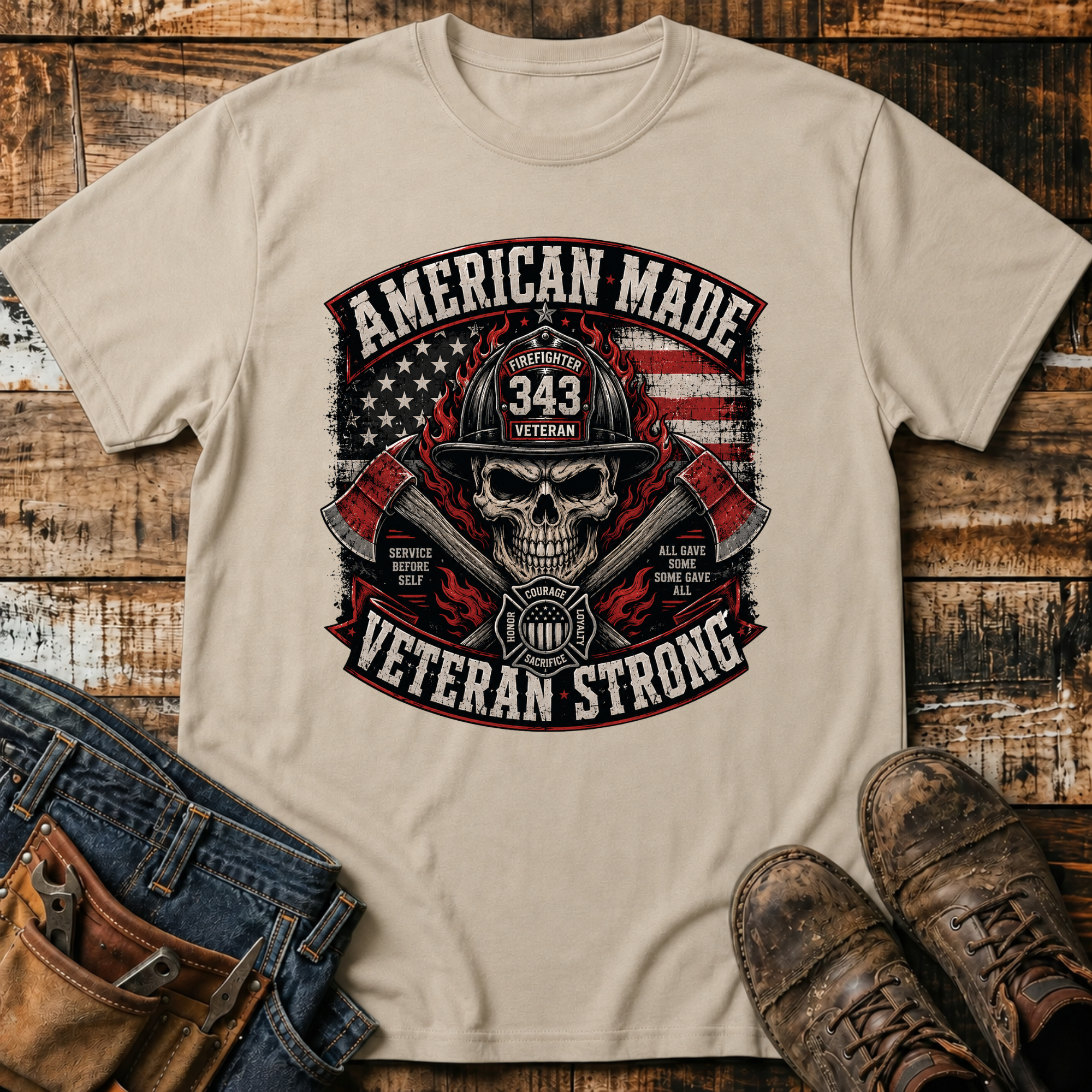 American Made Veteran Strong Skull T-Shirt