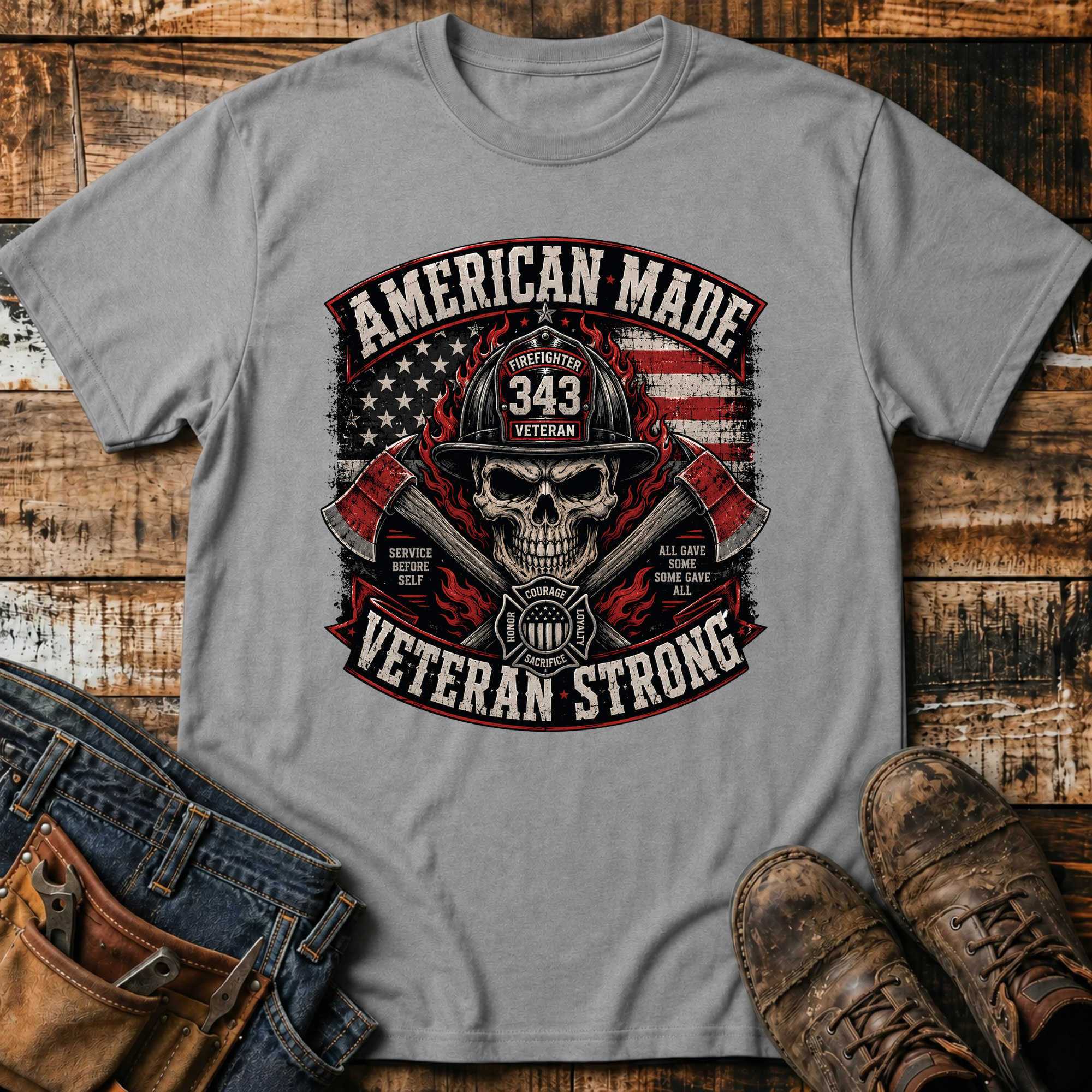 American Made Veteran Strong Skull T-Shirt