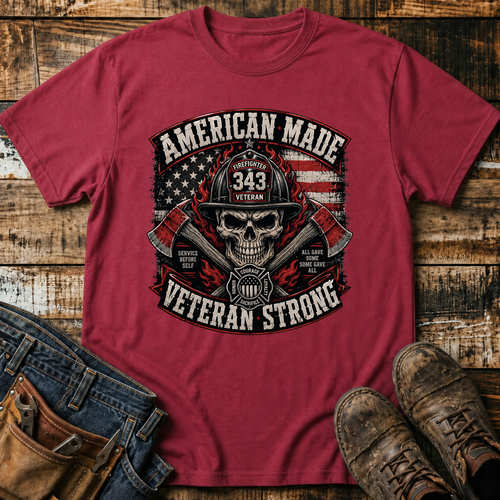 American Made Veteran Strong Skull T-Shirt