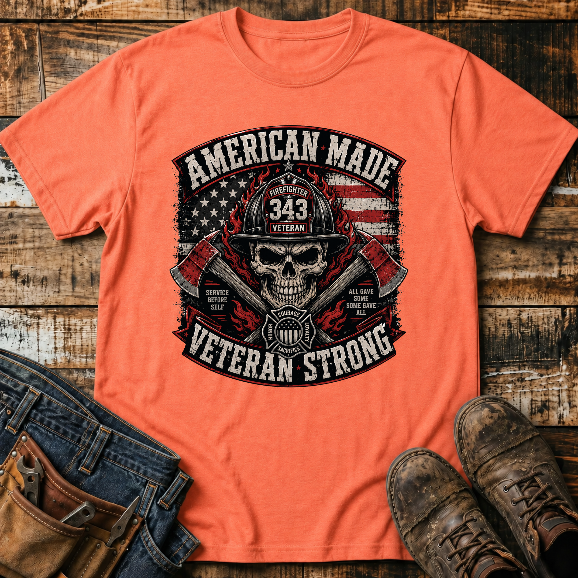 American Made Veteran Strong Skull T-Shirt