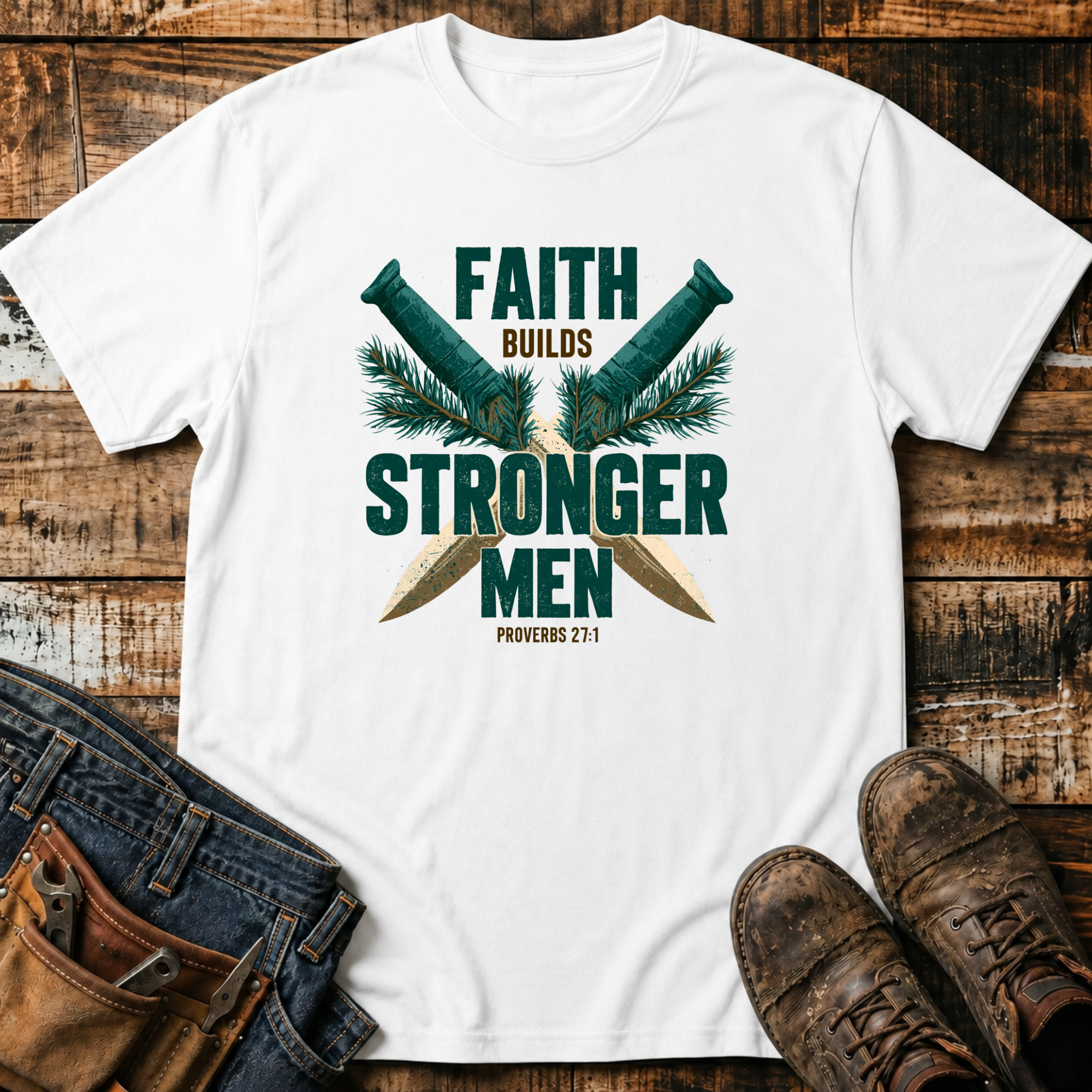 Faith Builds Stronger Men T-Shirt