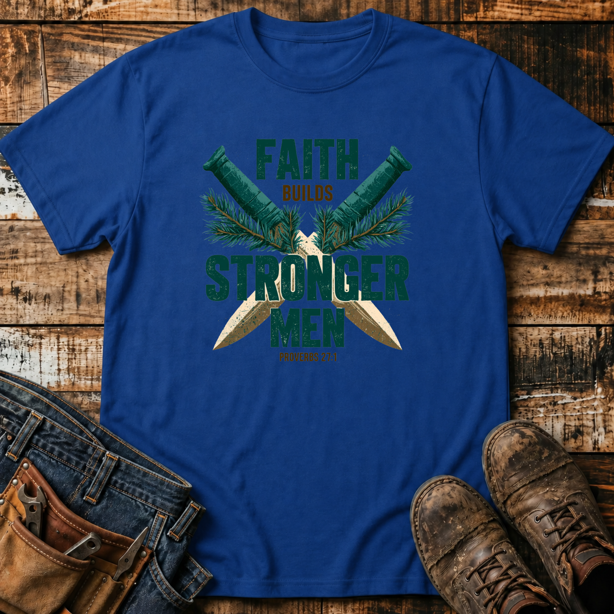 Faith Builds Stronger Men T-Shirt