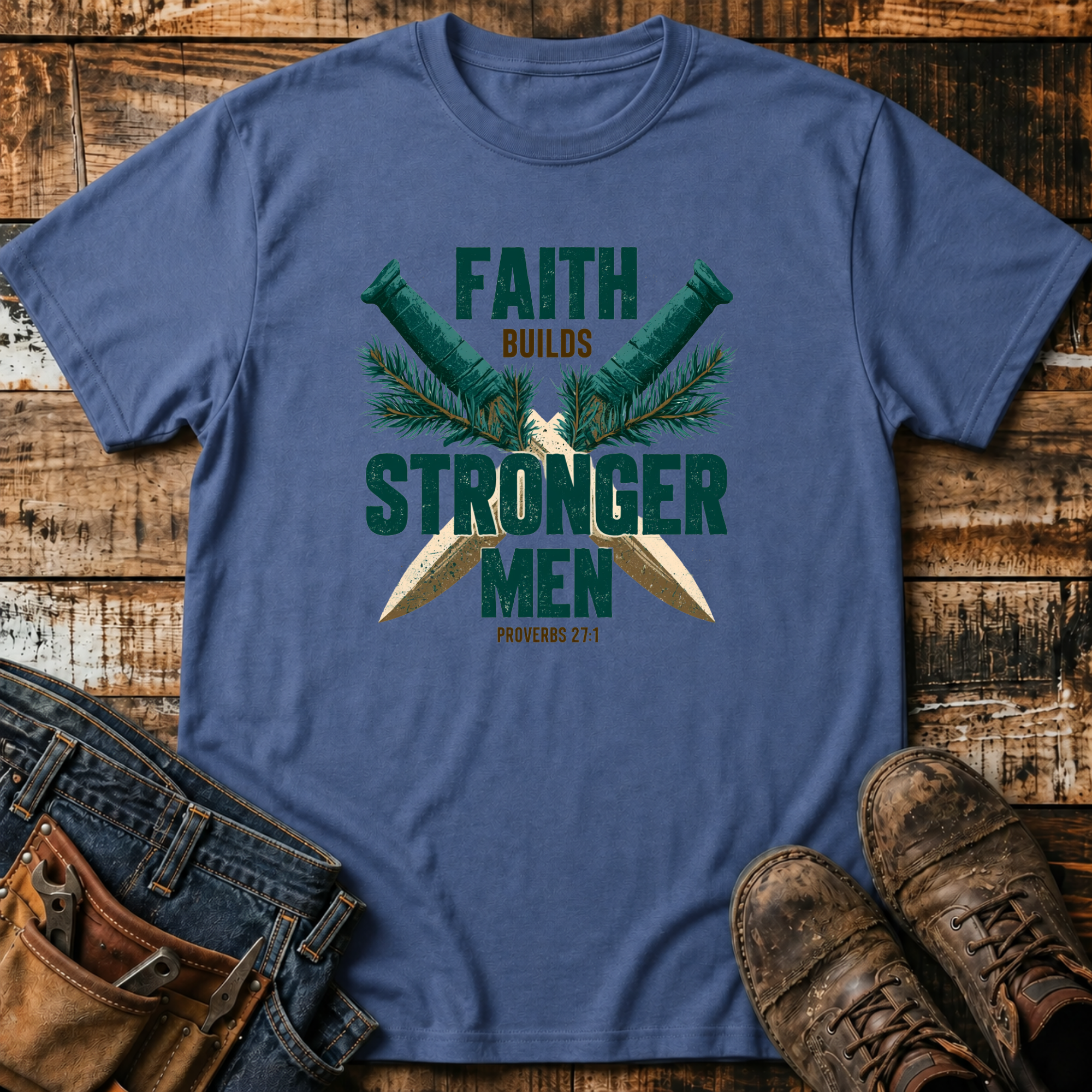 Faith Builds Stronger Men T-Shirt