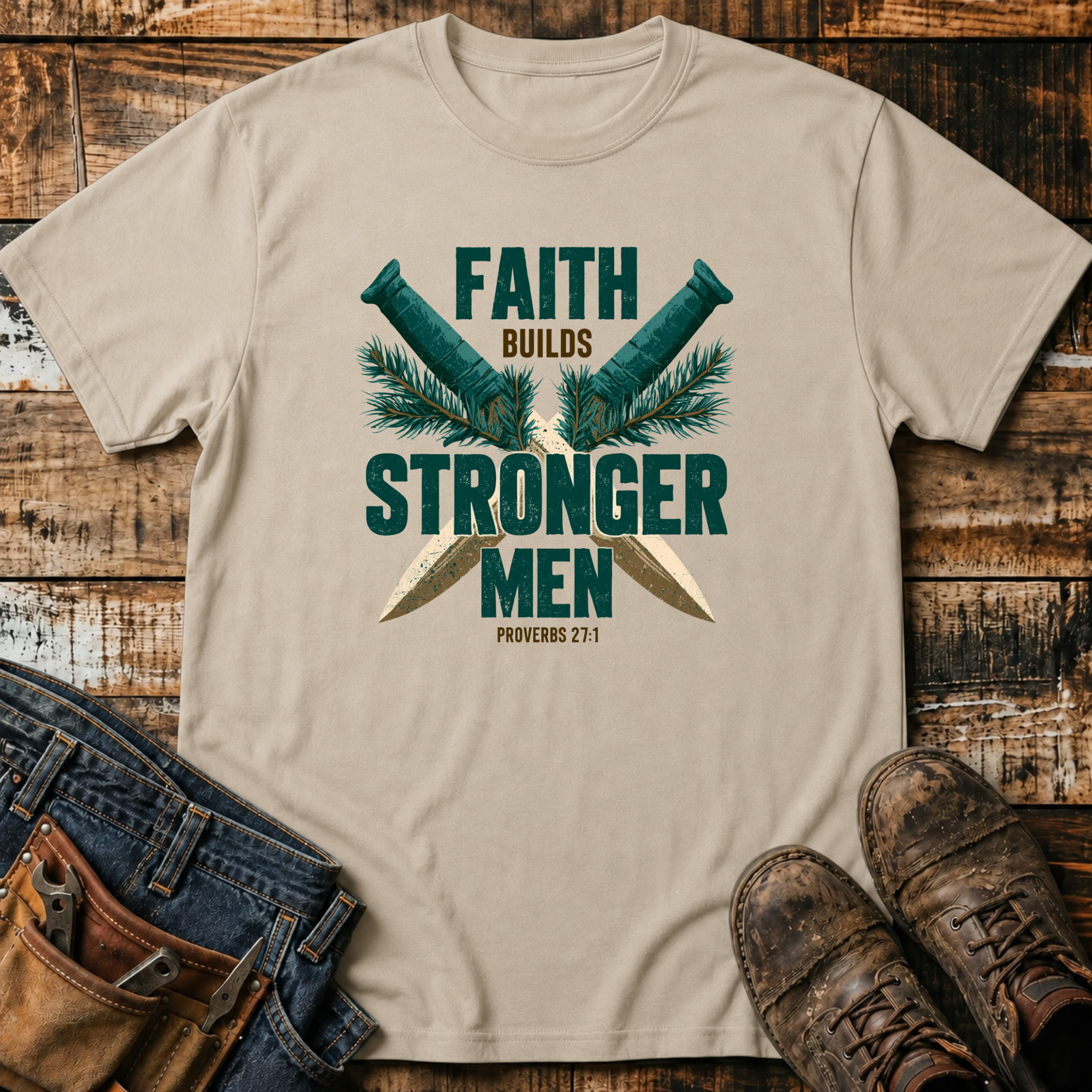 Faith Builds Stronger Men T-Shirt
