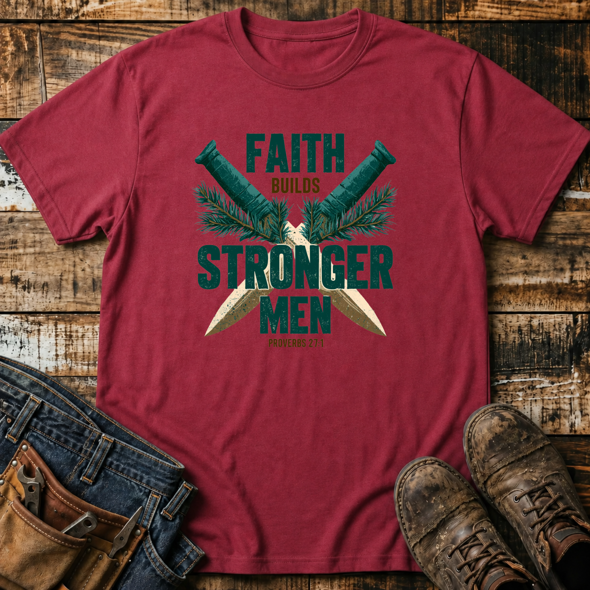Faith Builds Stronger Men T-Shirt