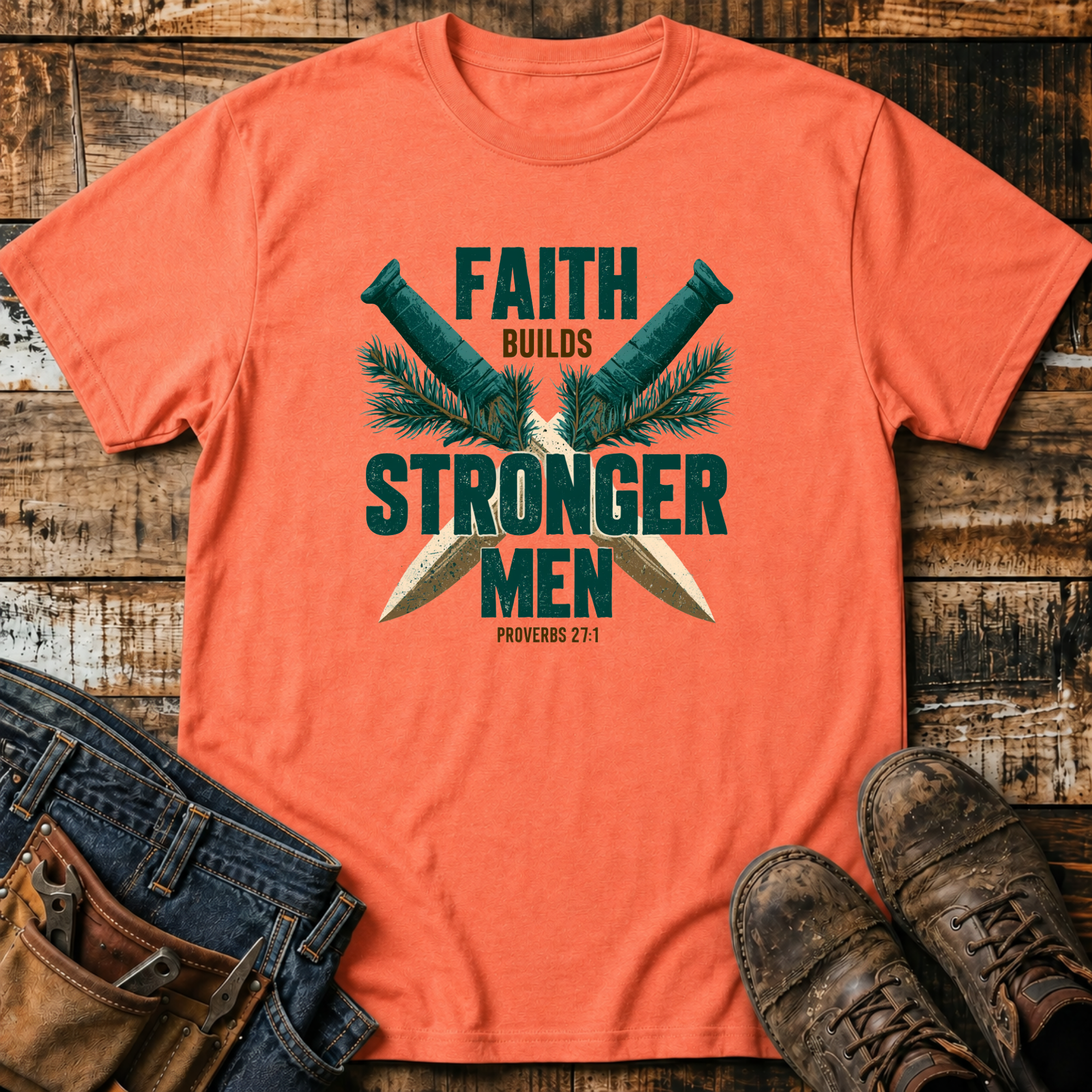 Faith Builds Stronger Men T-Shirt