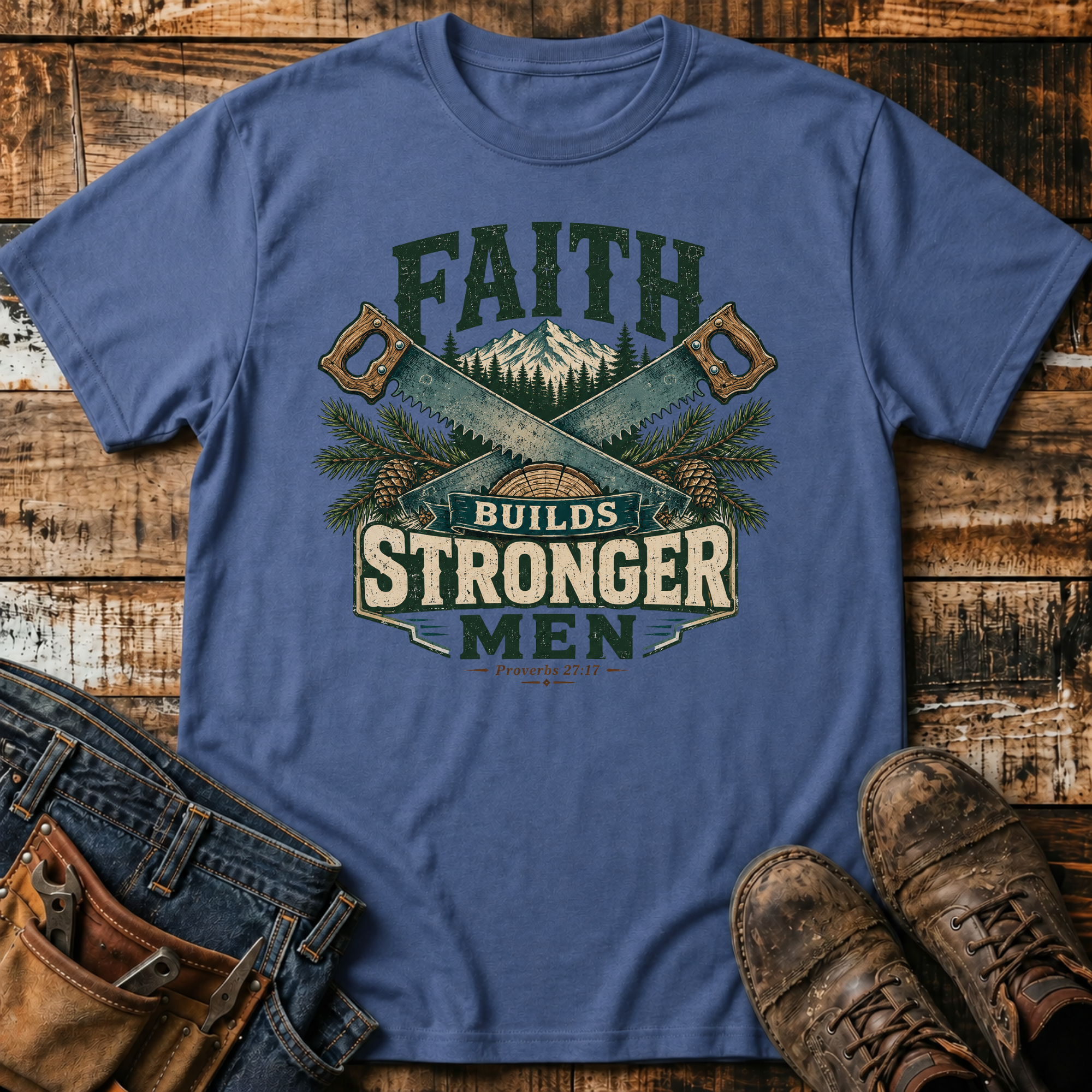 Faith Builds Stronger Men T-Shirt