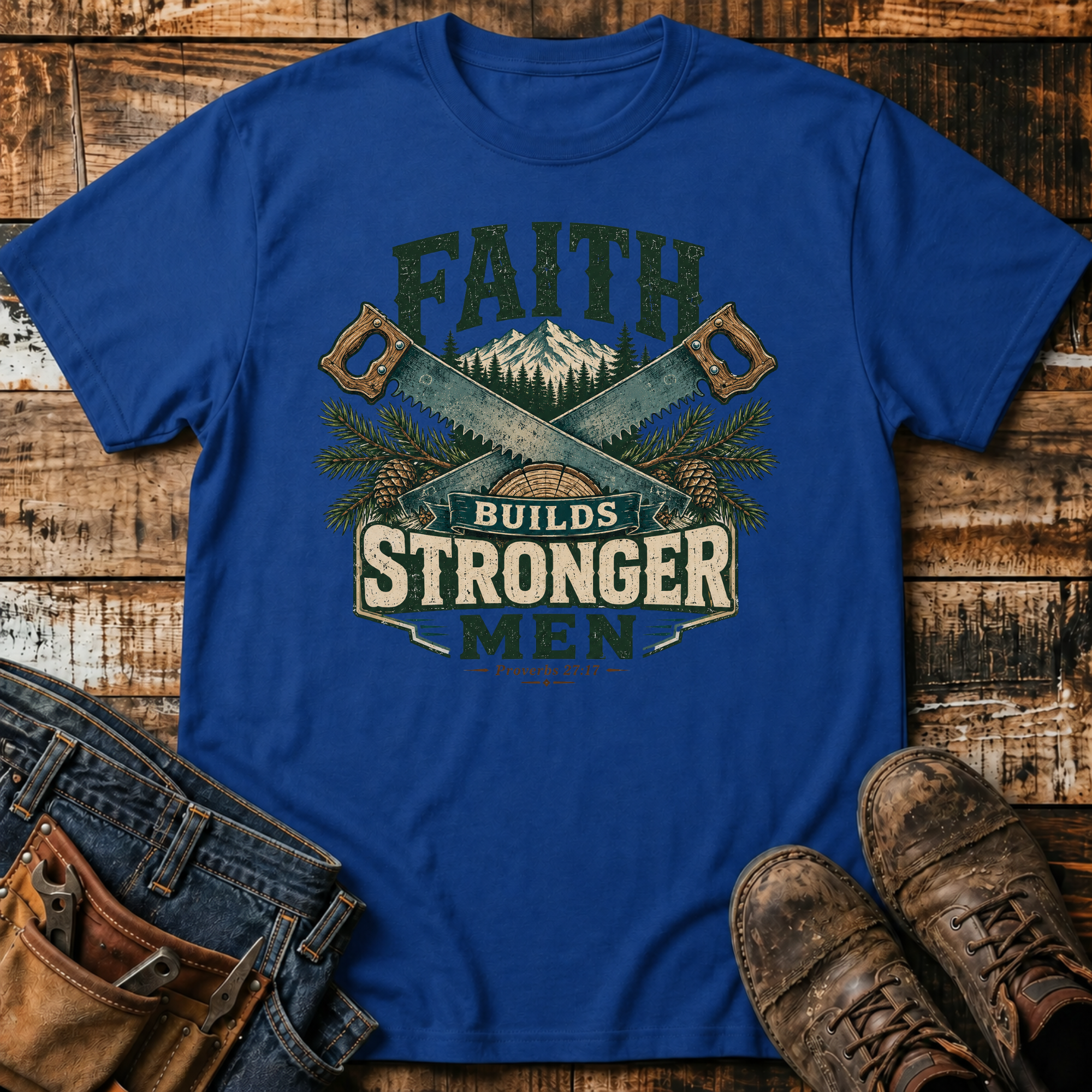 Faith Builds Stronger Men T-Shirt