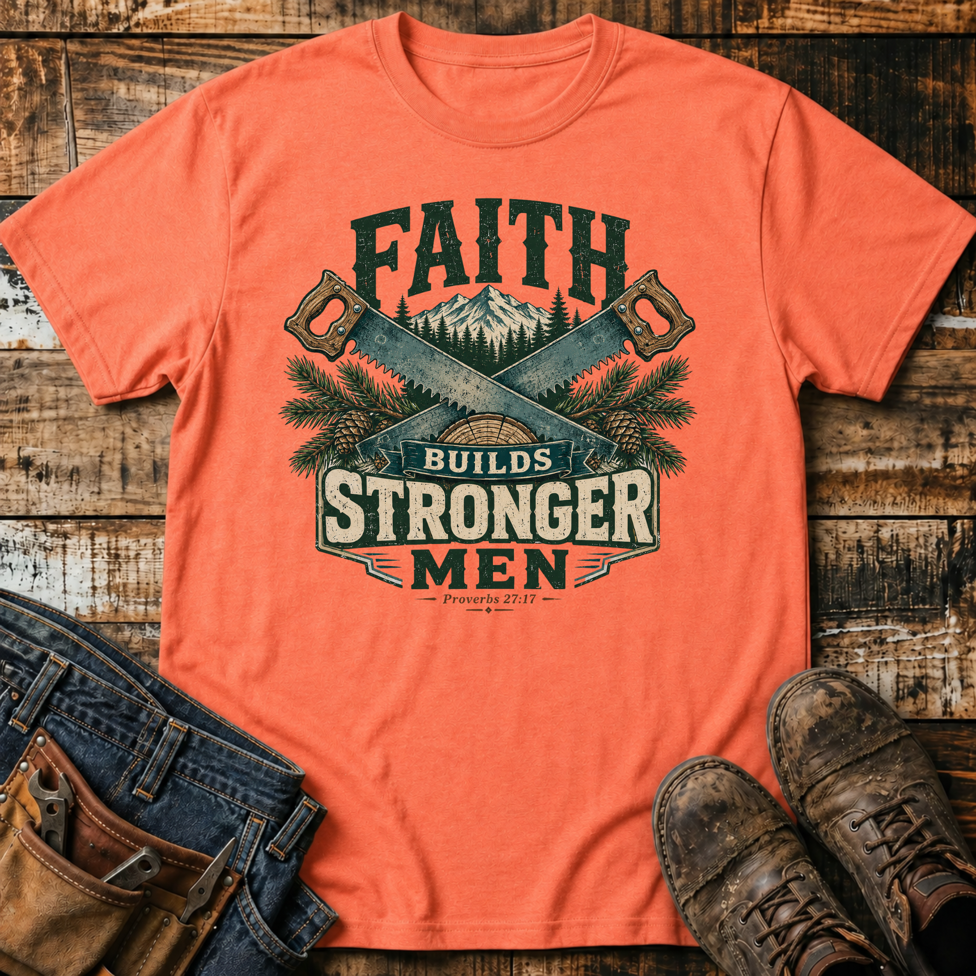 Faith Builds Stronger Men T-Shirt