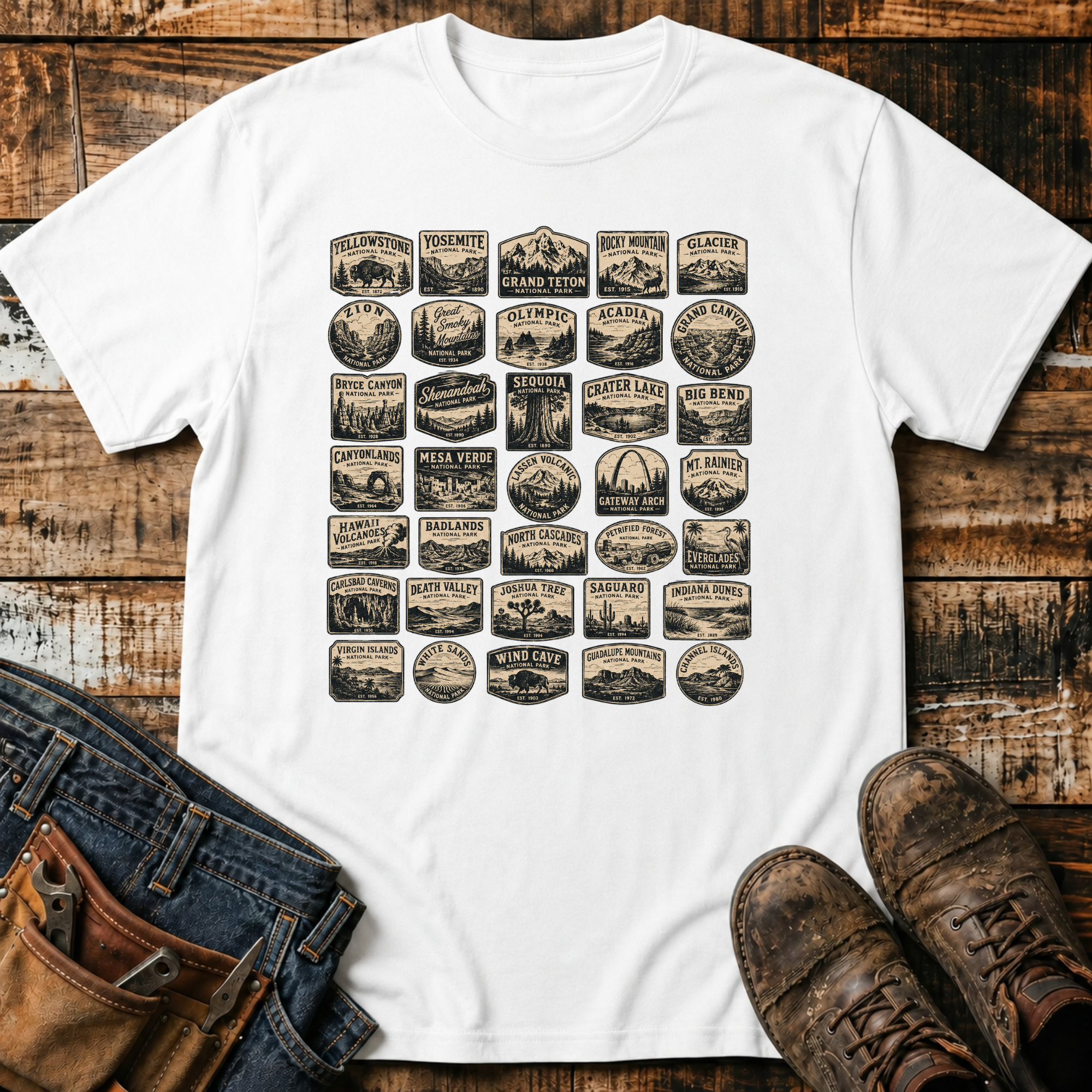 National Parks Badge Vintage T-Shirt