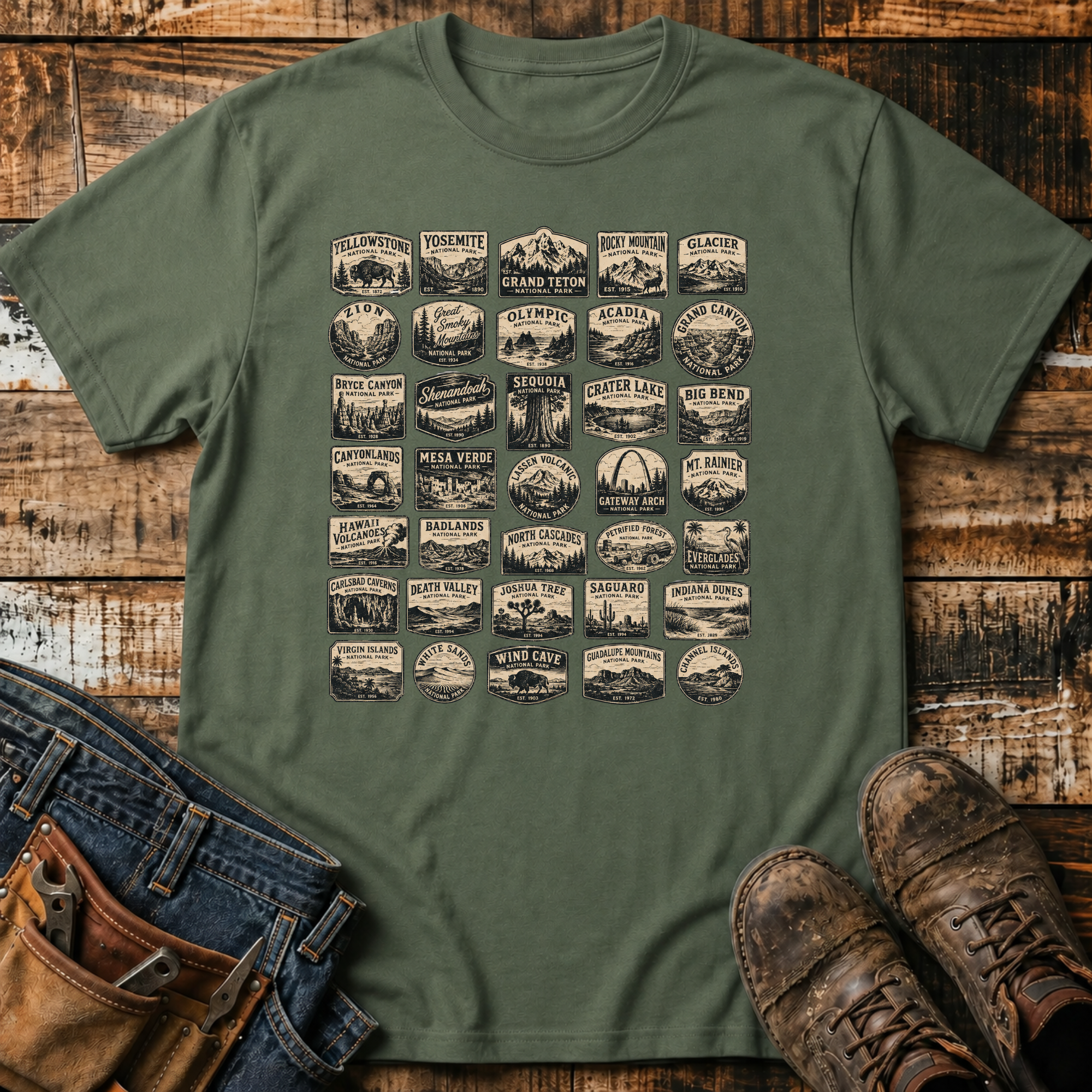 National Parks Badge Vintage T-Shirt