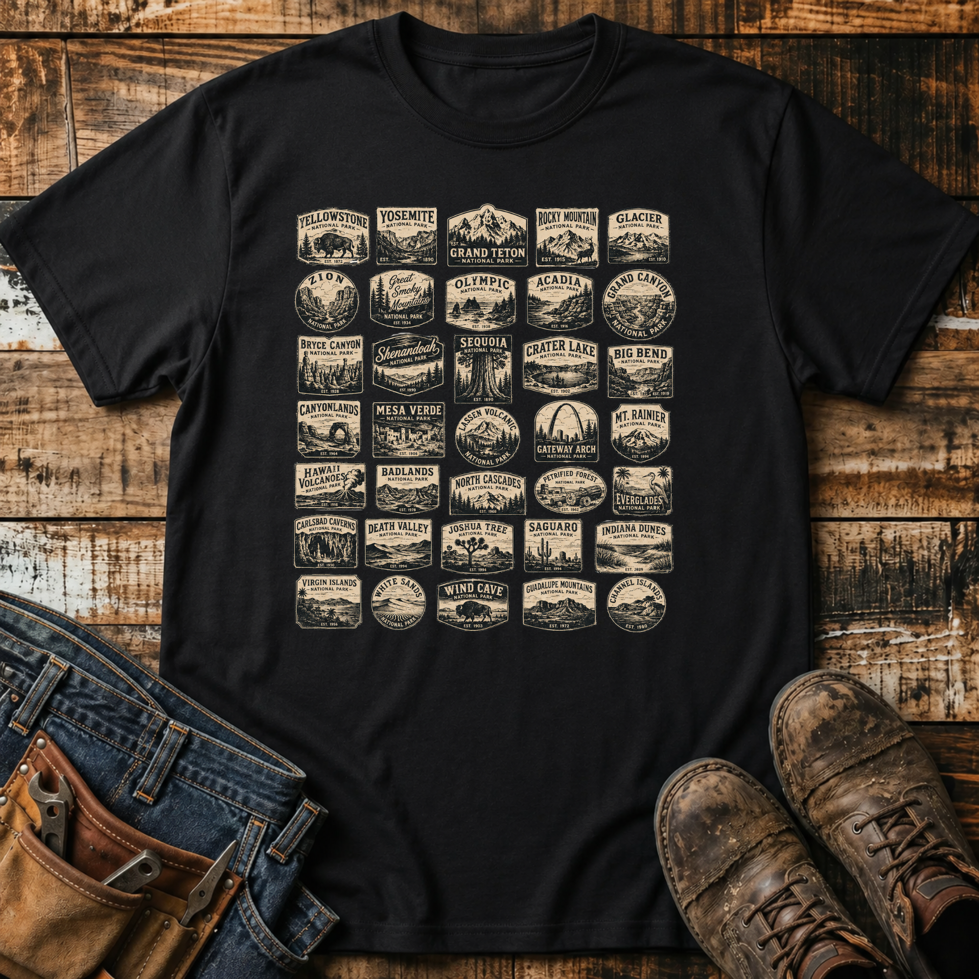National Parks Badge Vintage T-Shirt