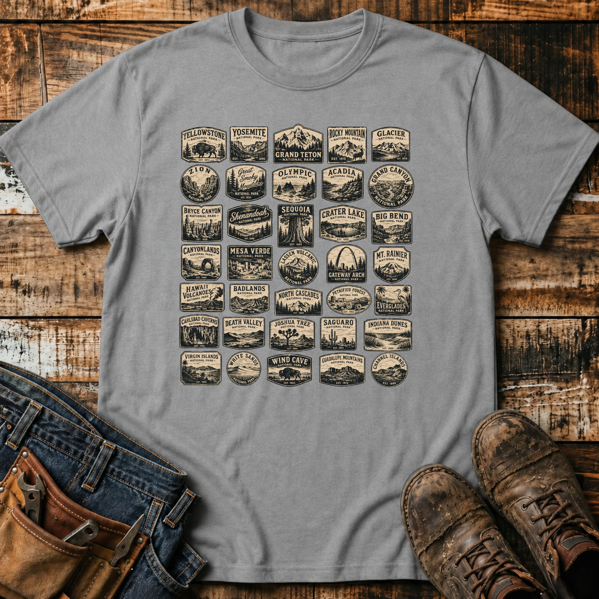 National Parks Badge Vintage T-Shirt