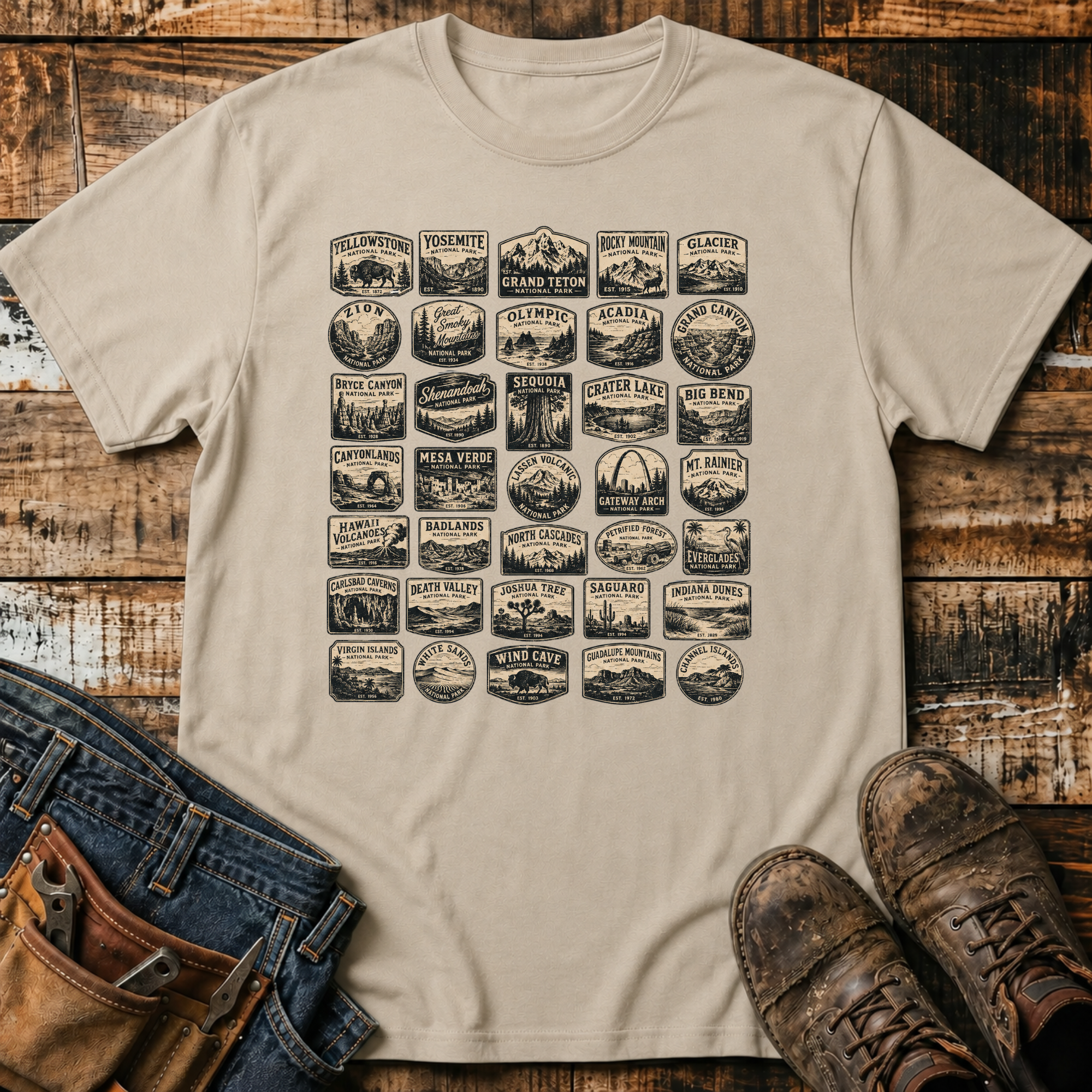National Parks Badge Vintage T-Shirt