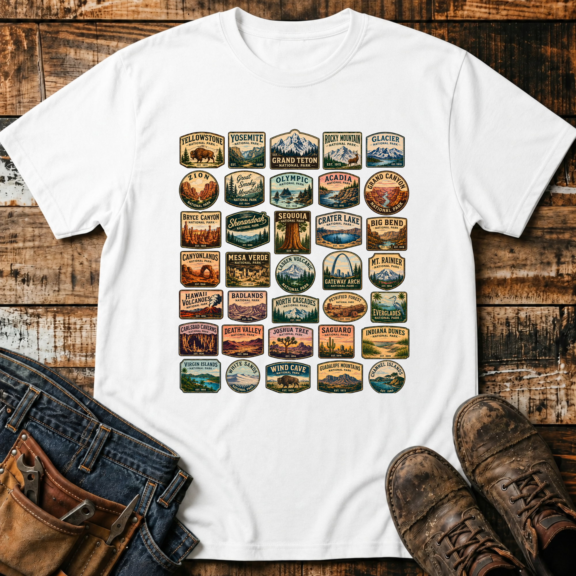 National Parks Badge Grid T-Shirt