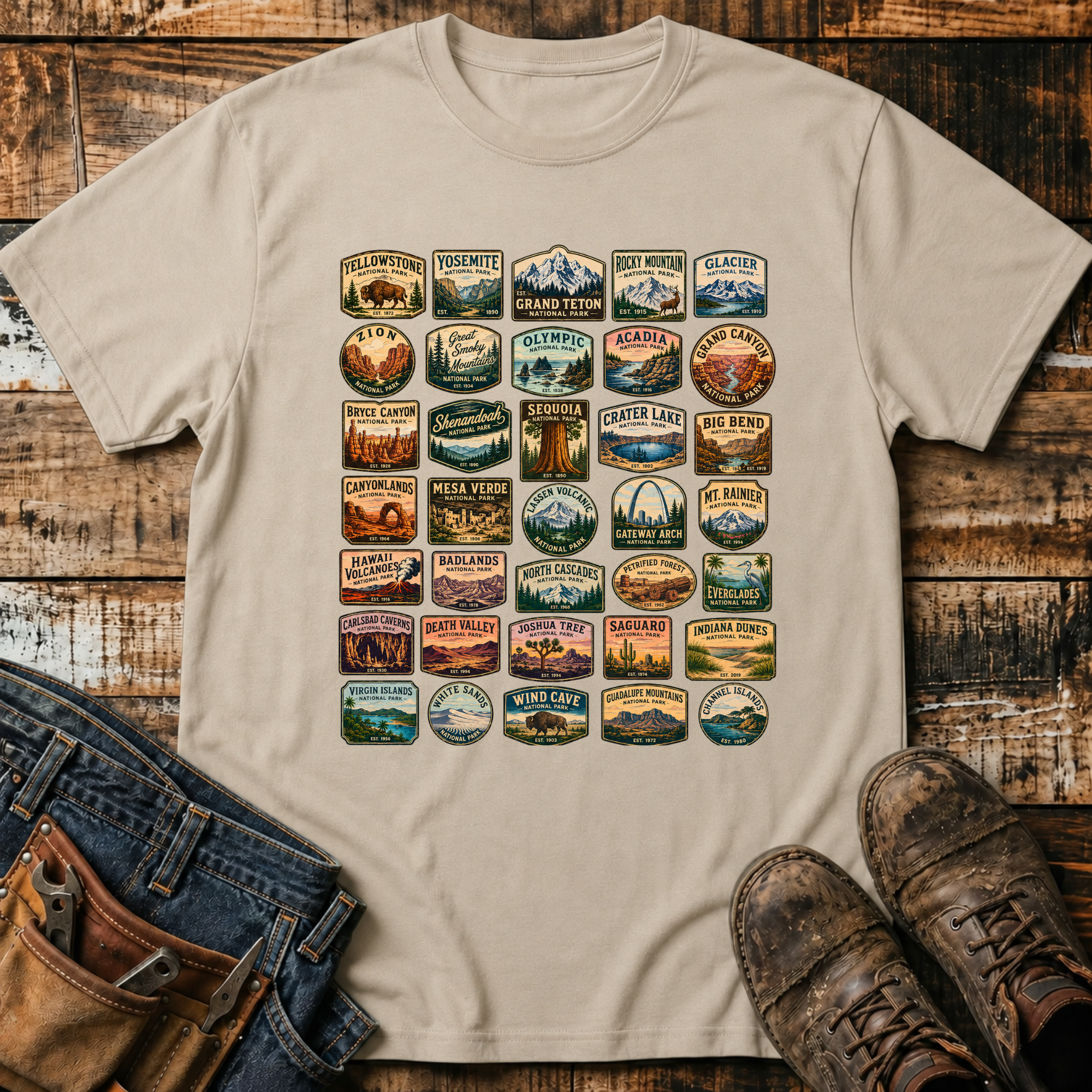 National Parks Badge Grid T-Shirt