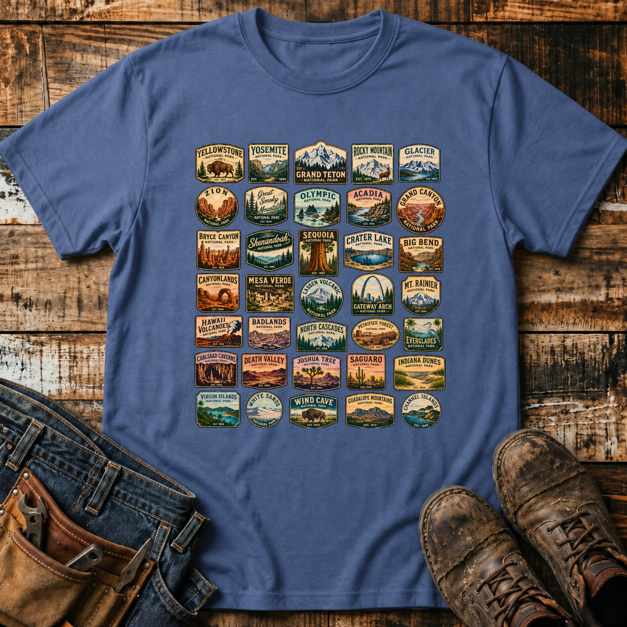 National Parks Badge Grid T-Shirt