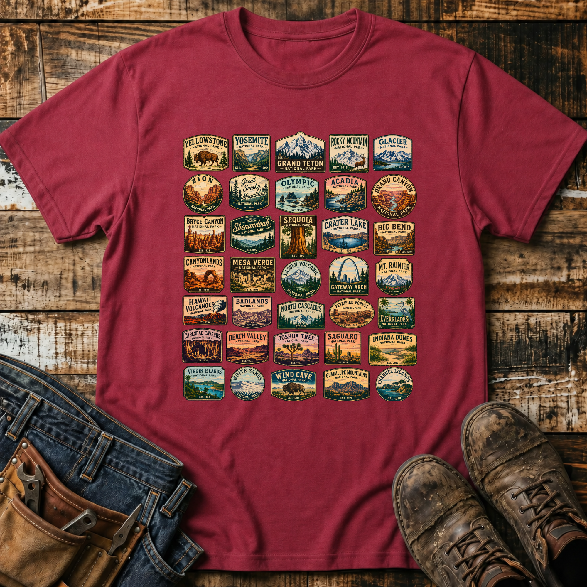 National Parks Badge Grid T-Shirt