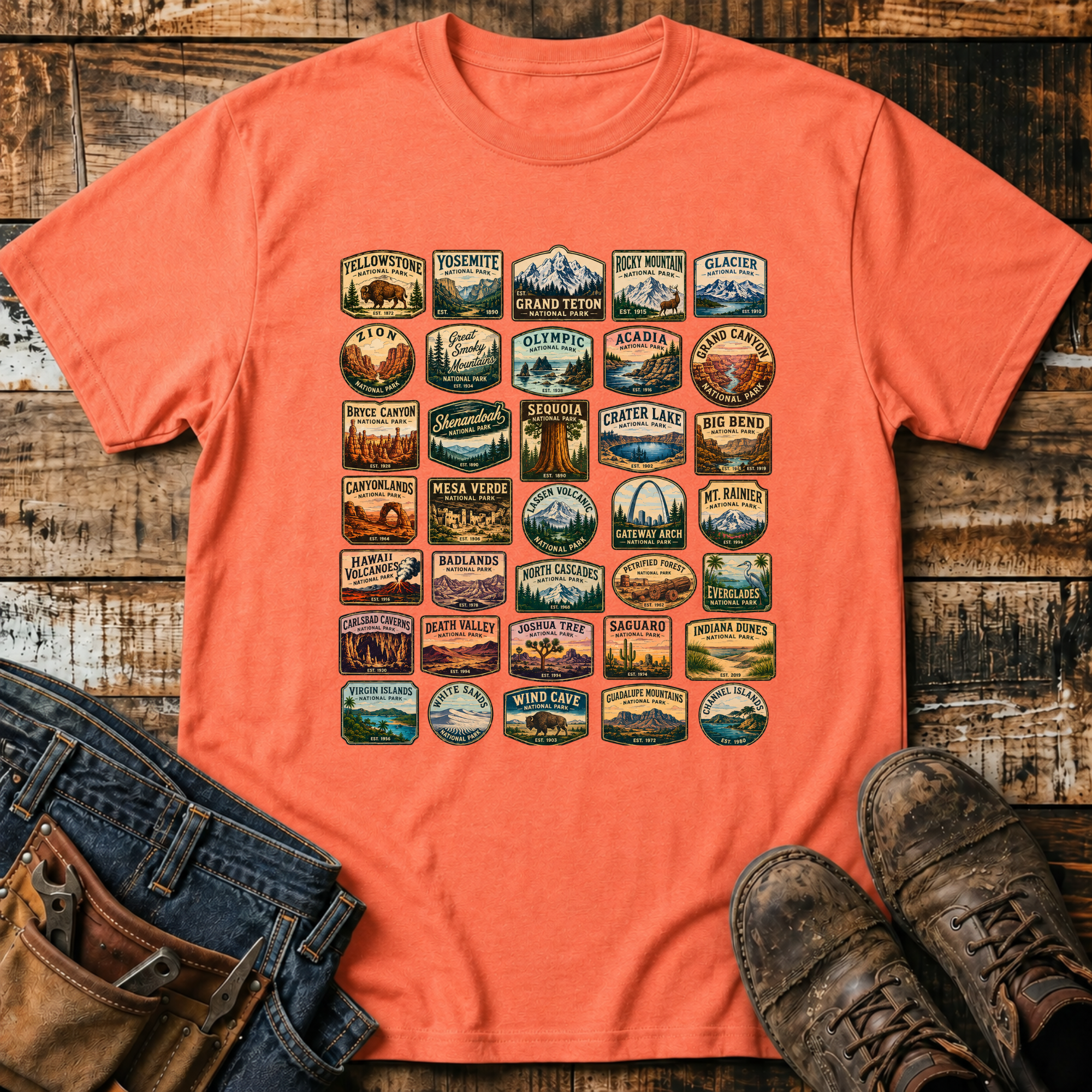 National Parks Badge Grid T-Shirt