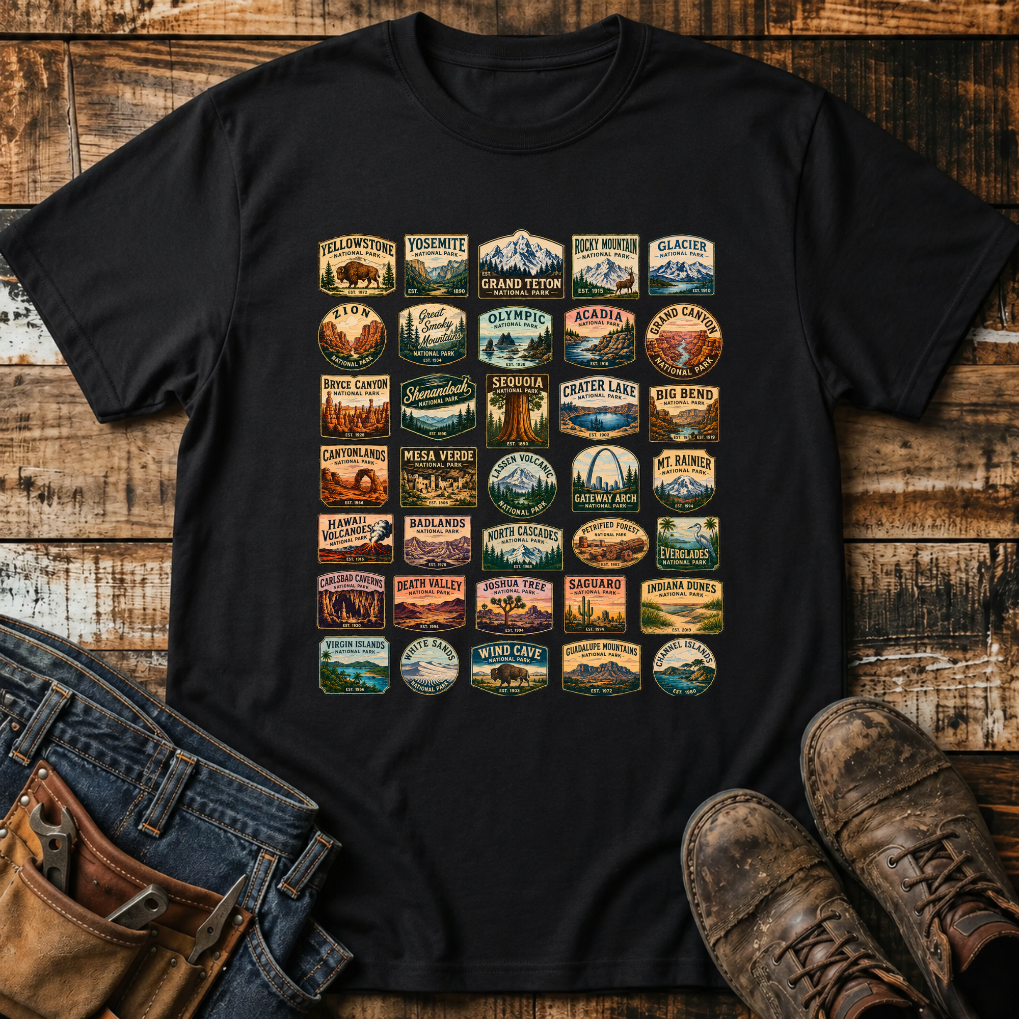 National Parks Badge Grid T-Shirt