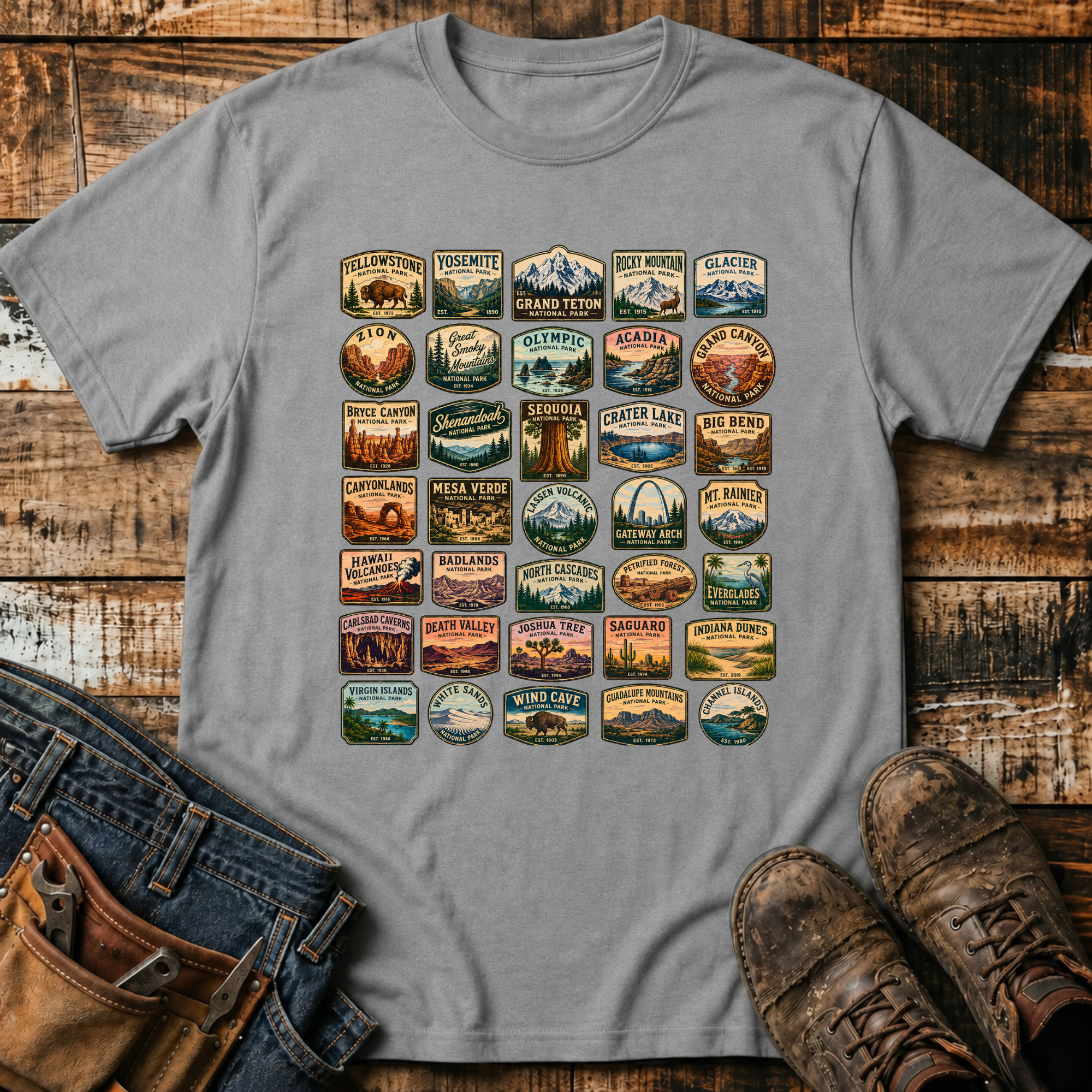 National Parks Badge Grid T-Shirt