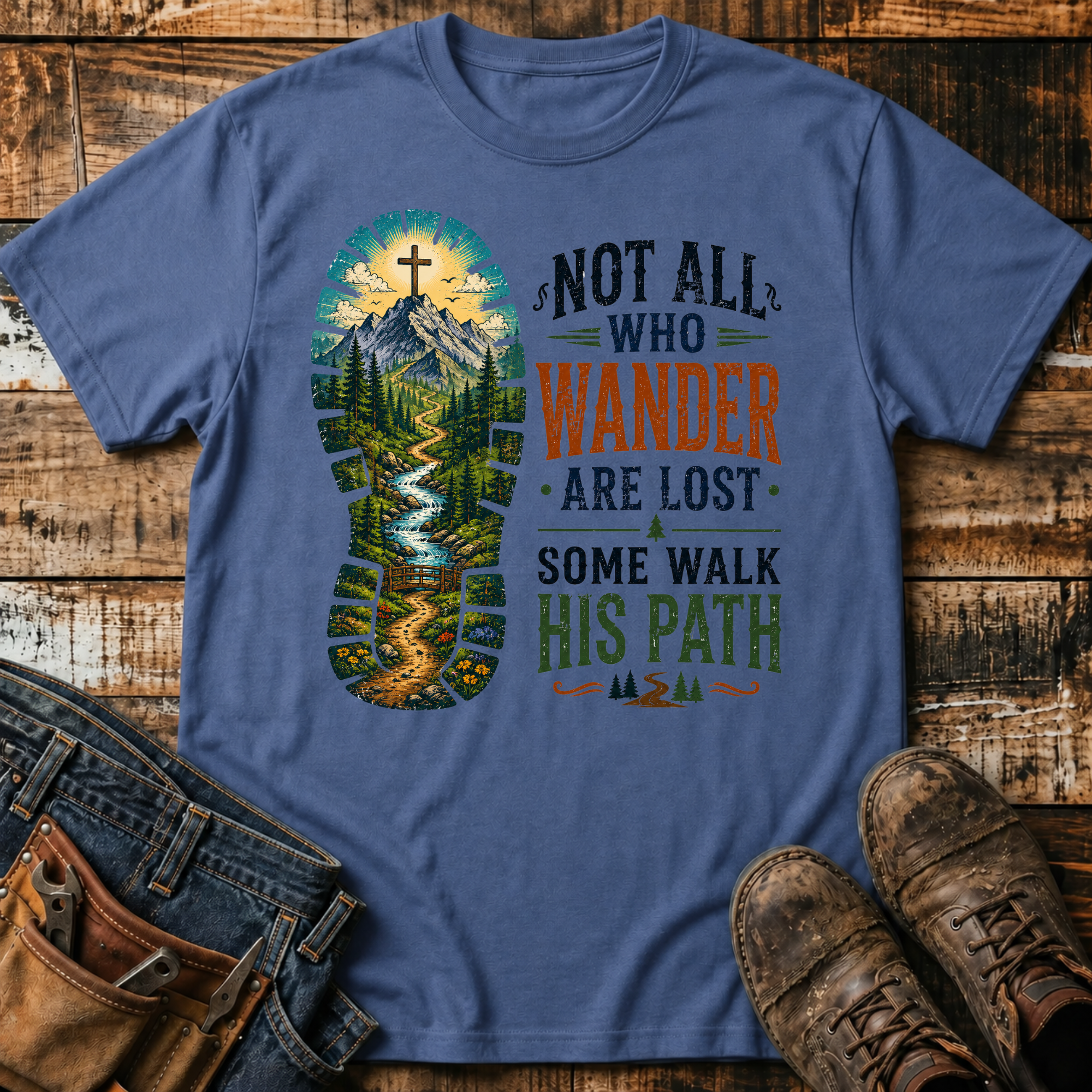 Not All Who Wander Are Lost, Some Walk His Path T-Shirt