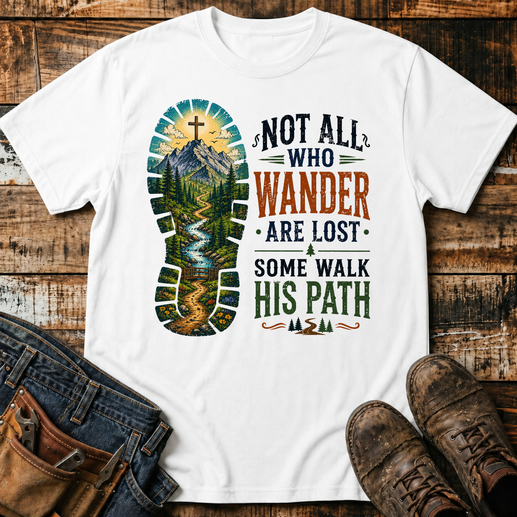 Not All Who Wander Are Lost, Some Walk His Path T-Shirt