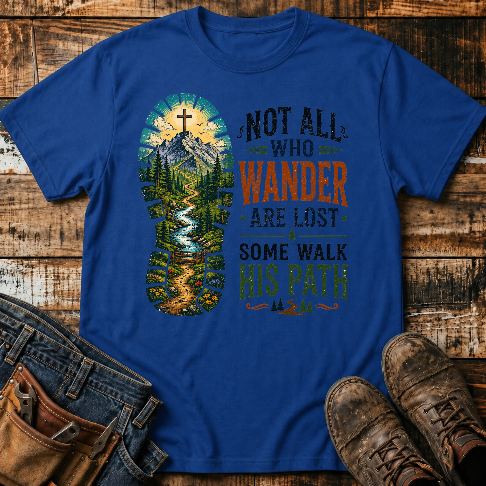 Not All Who Wander Are Lost, Some Walk His Path T-Shirt