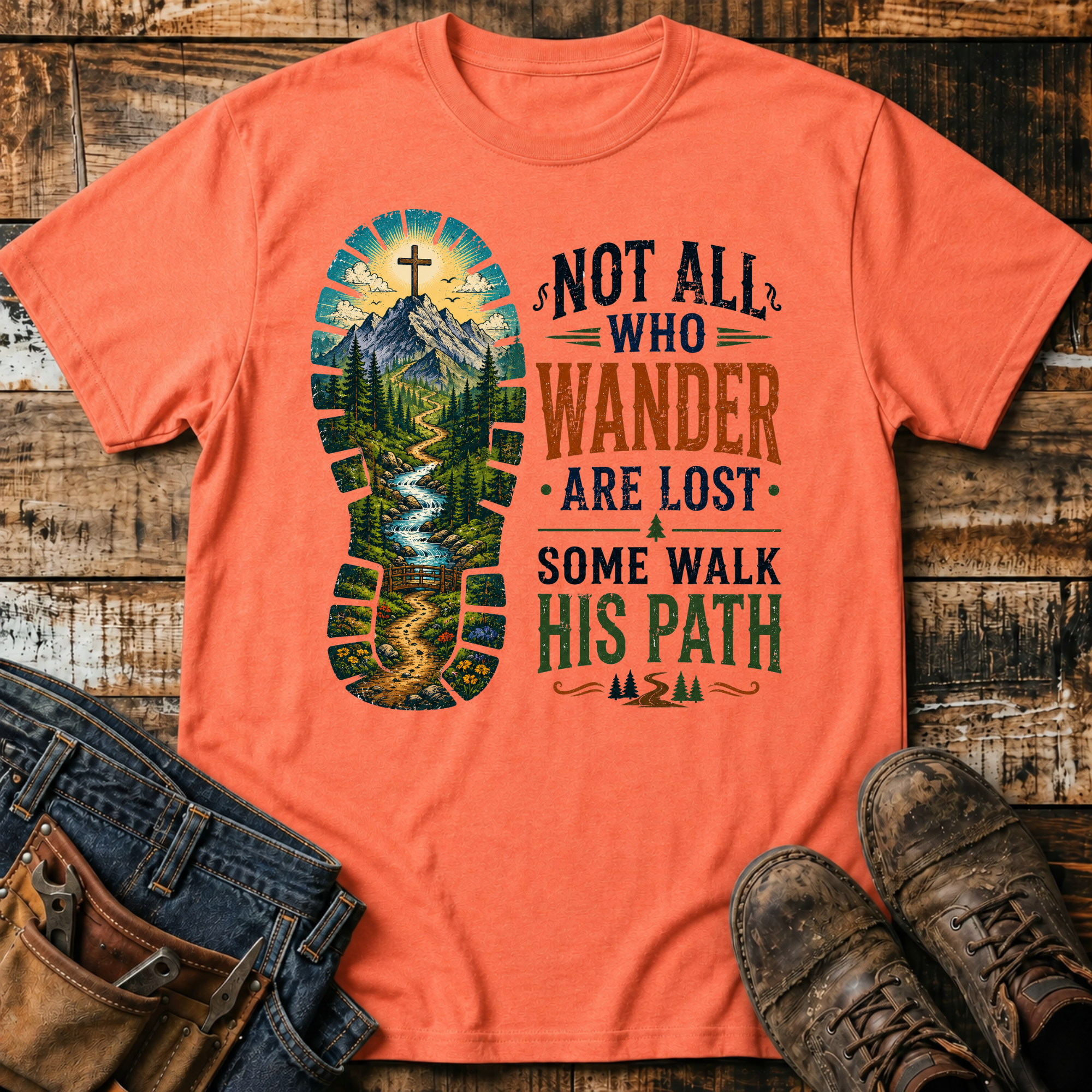 Not All Who Wander Are Lost, Some Walk His Path T-Shirt
