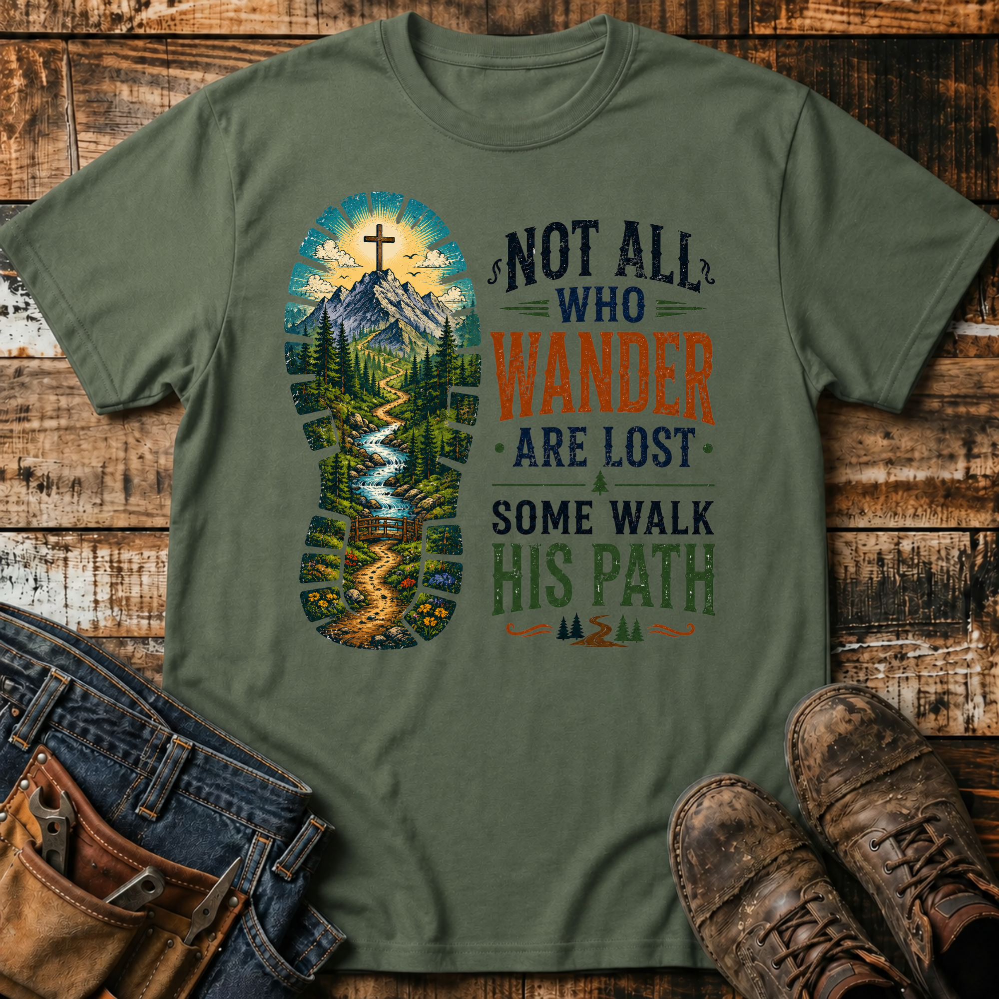 Not All Who Wander Are Lost, Some Walk His Path T-Shirt
