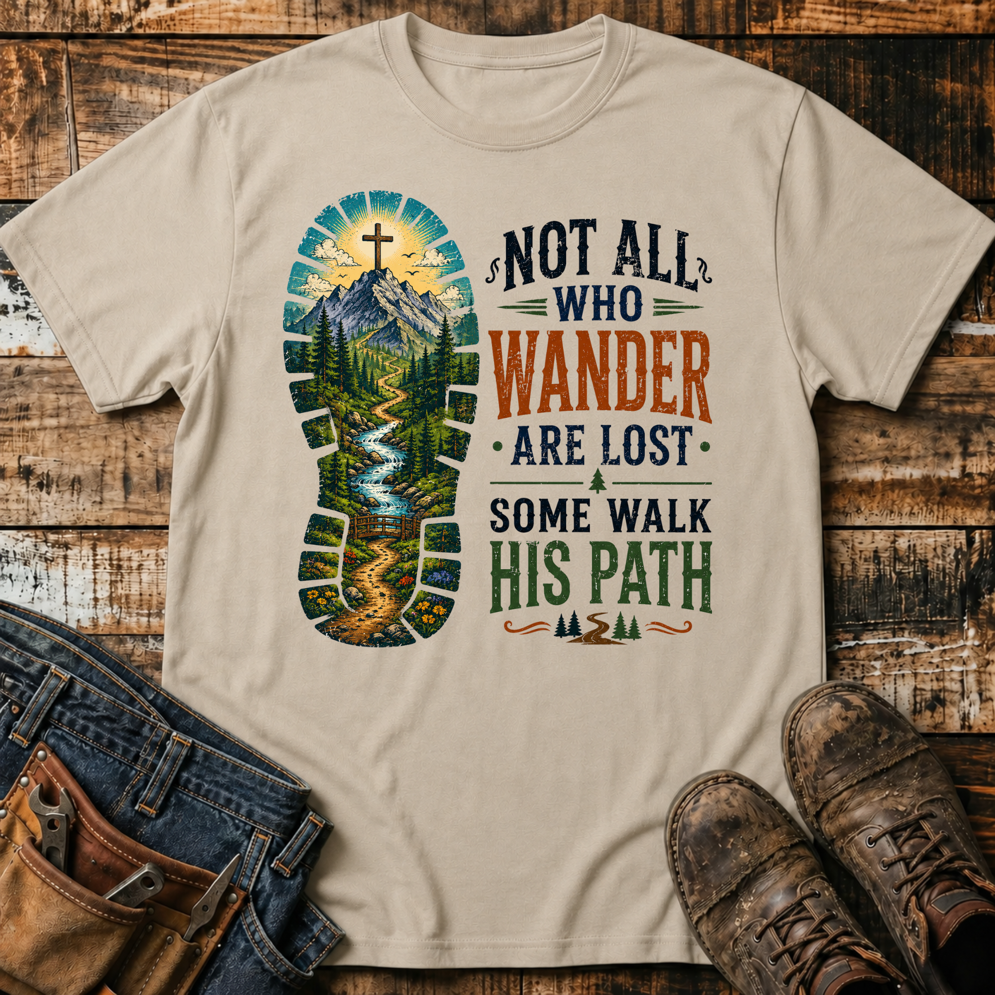 Not All Who Wander Are Lost, Some Walk His Path T-Shirt