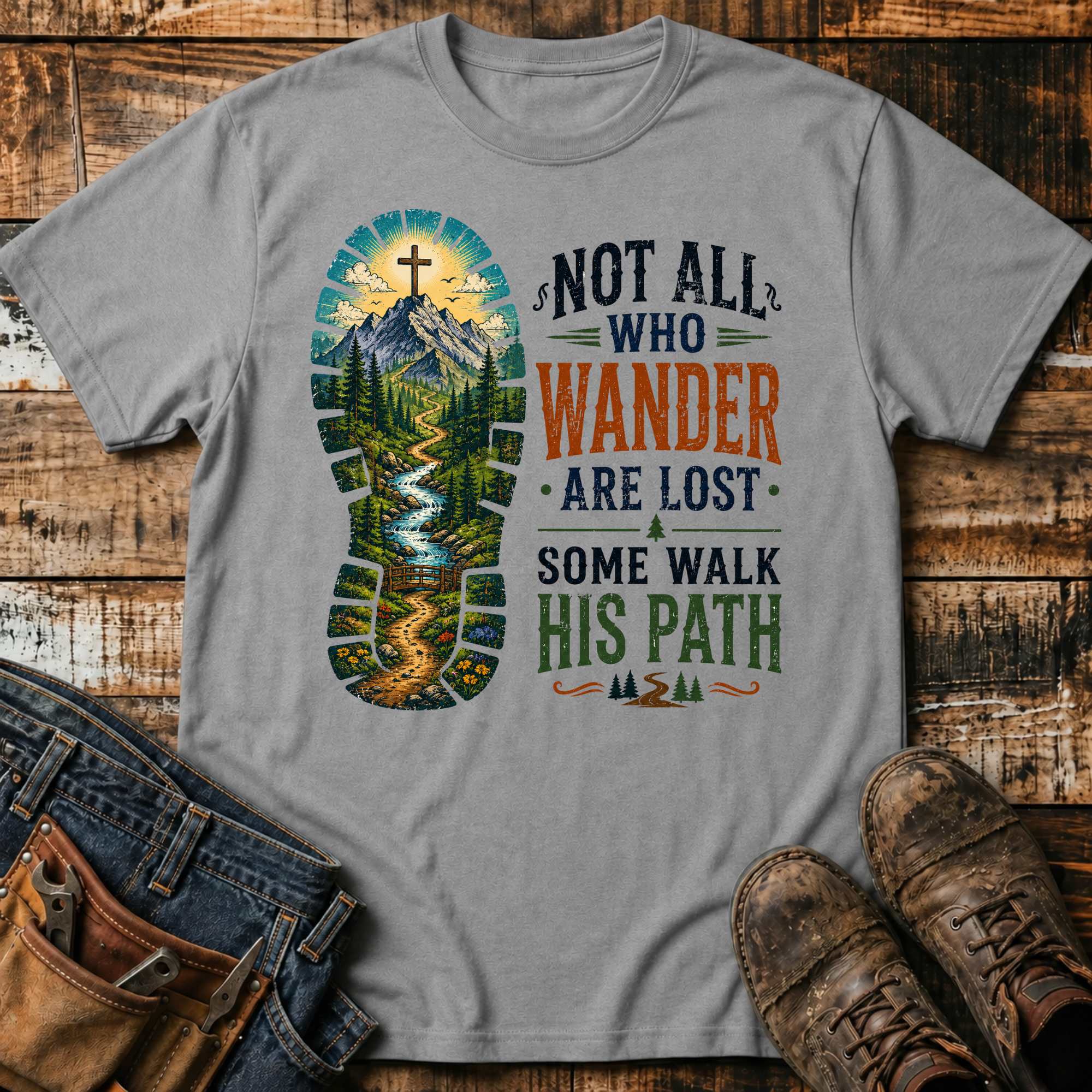 Not All Who Wander Are Lost, Some Walk His Path T-Shirt