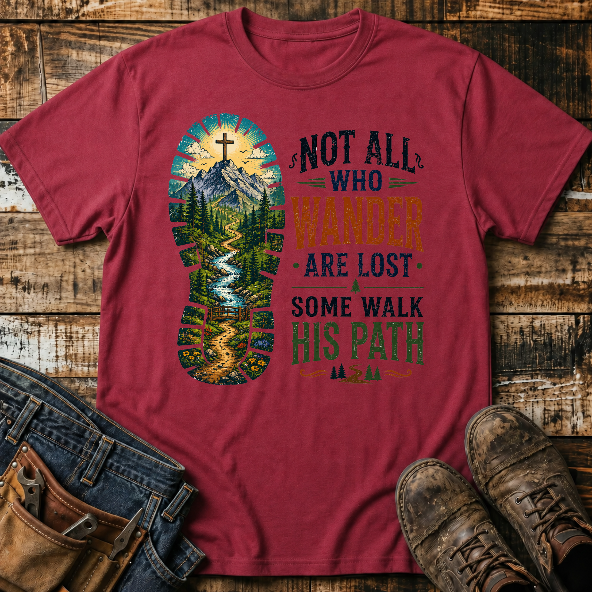 Not All Who Wander Are Lost, Some Walk His Path T-Shirt