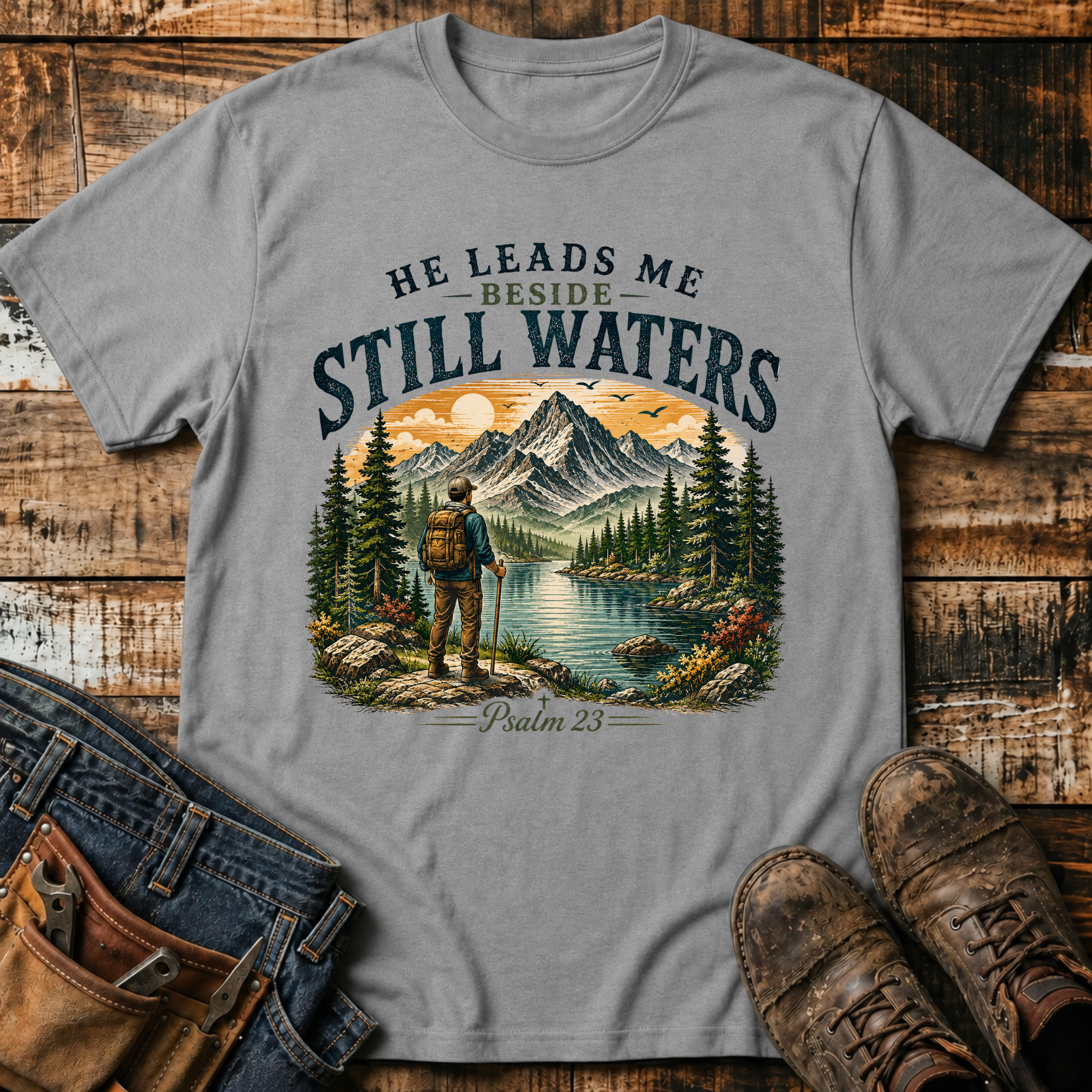 Still Waters Psalm 23 T-Shirt