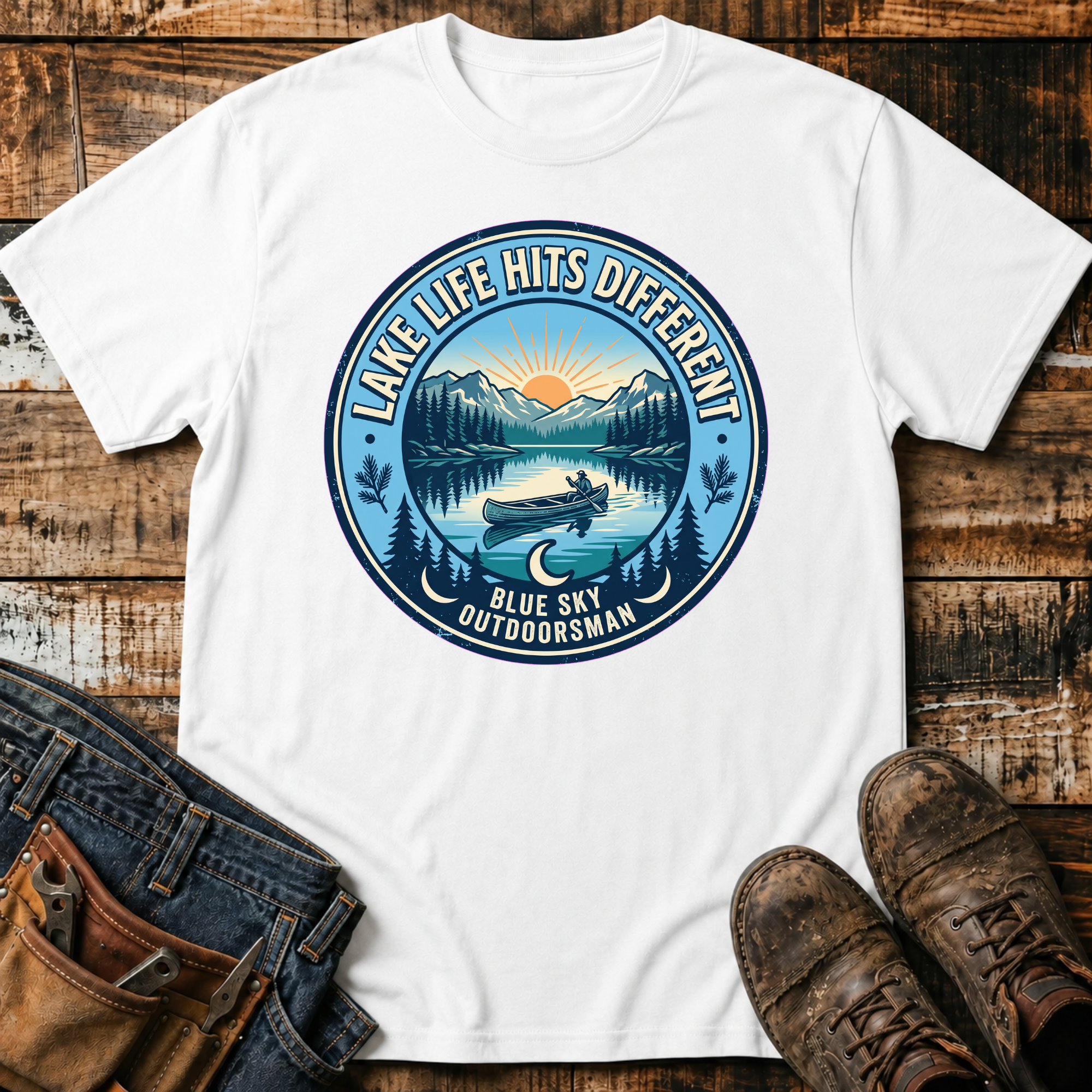 Outdoorsman Lake Life Hits Different T-Shirt