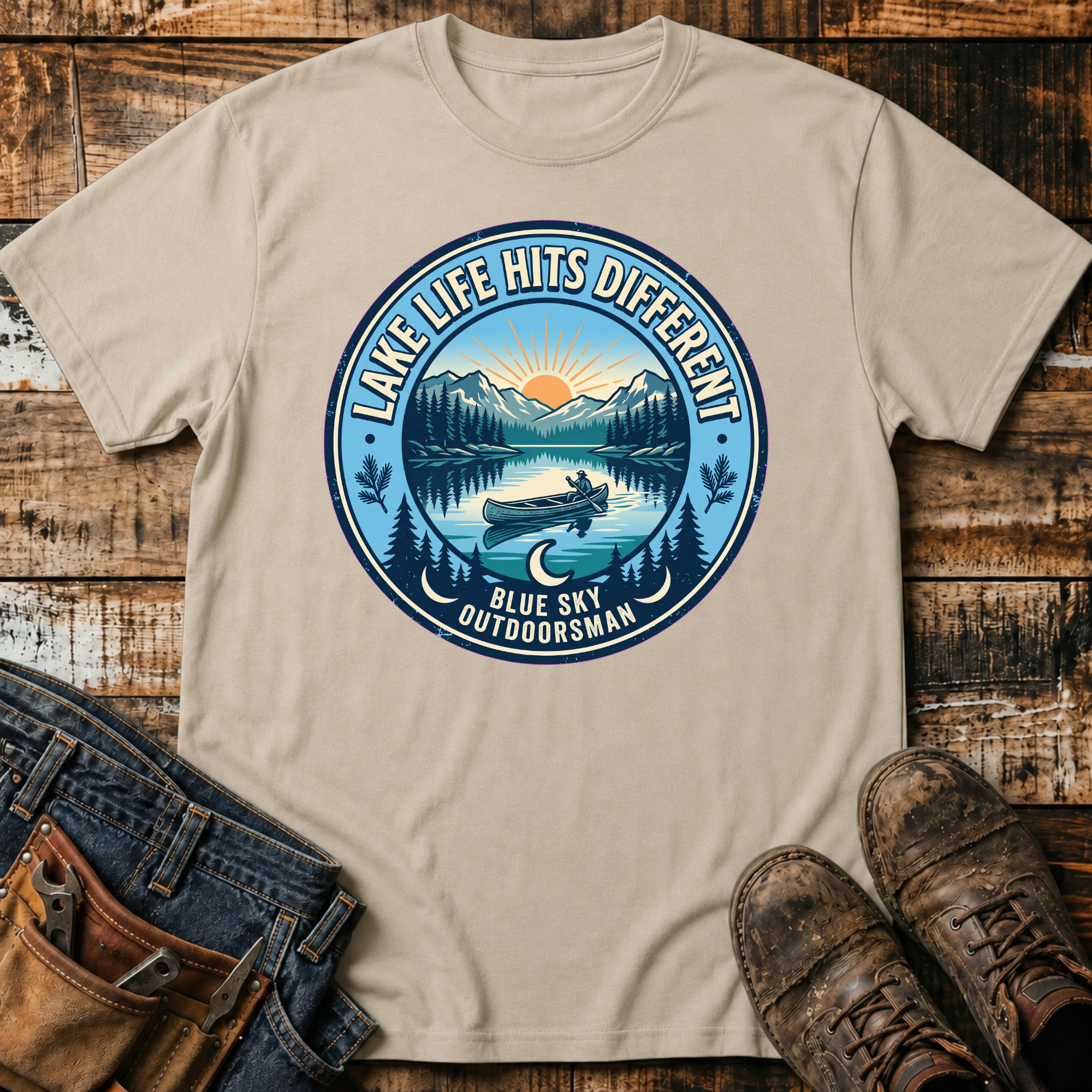 Outdoorsman Lake Life Hits Different T-Shirt