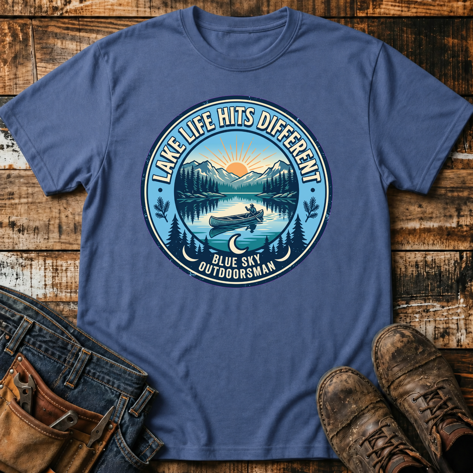 Outdoorsman Lake Life Hits Different T-Shirt