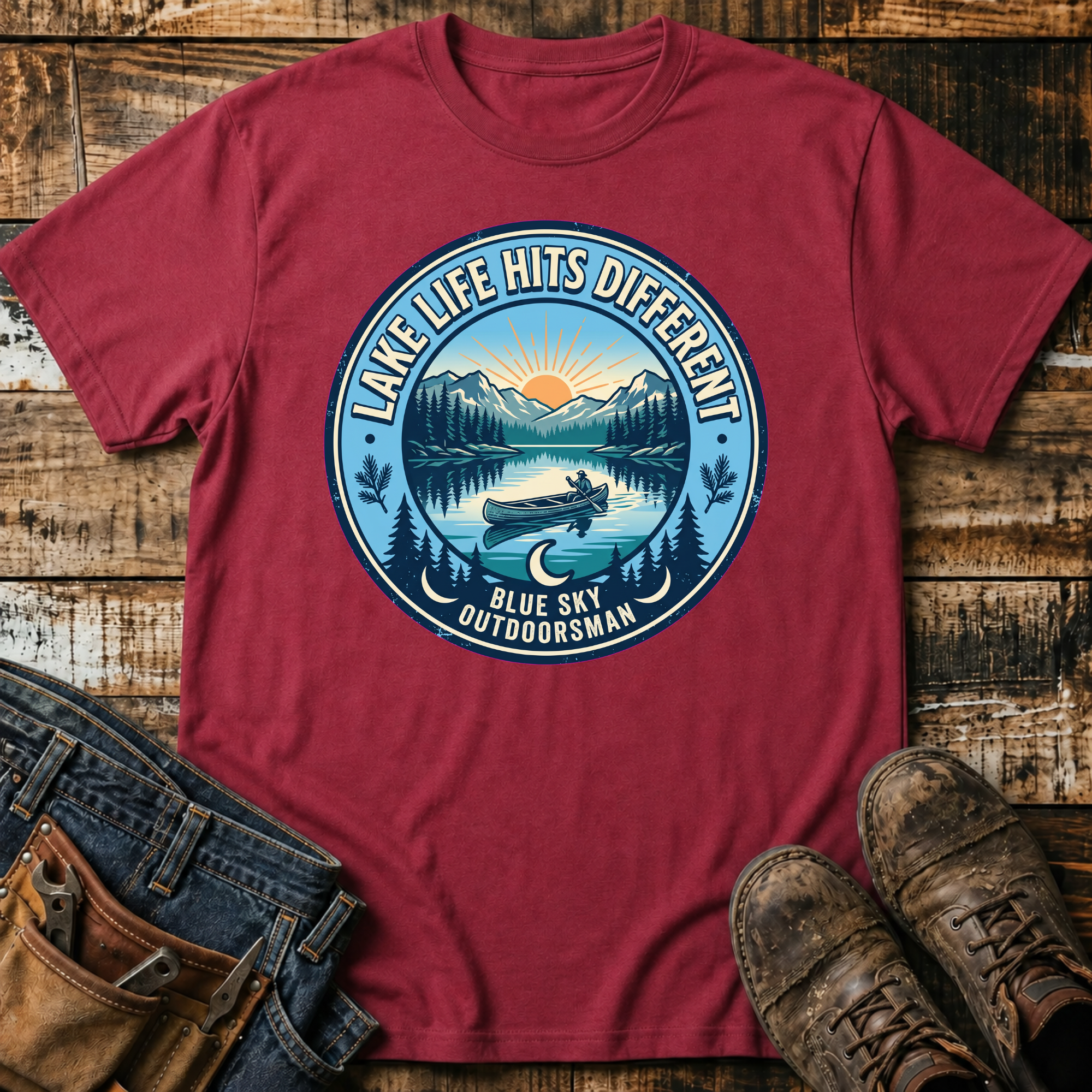 Outdoorsman Lake Life Hits Different T-Shirt