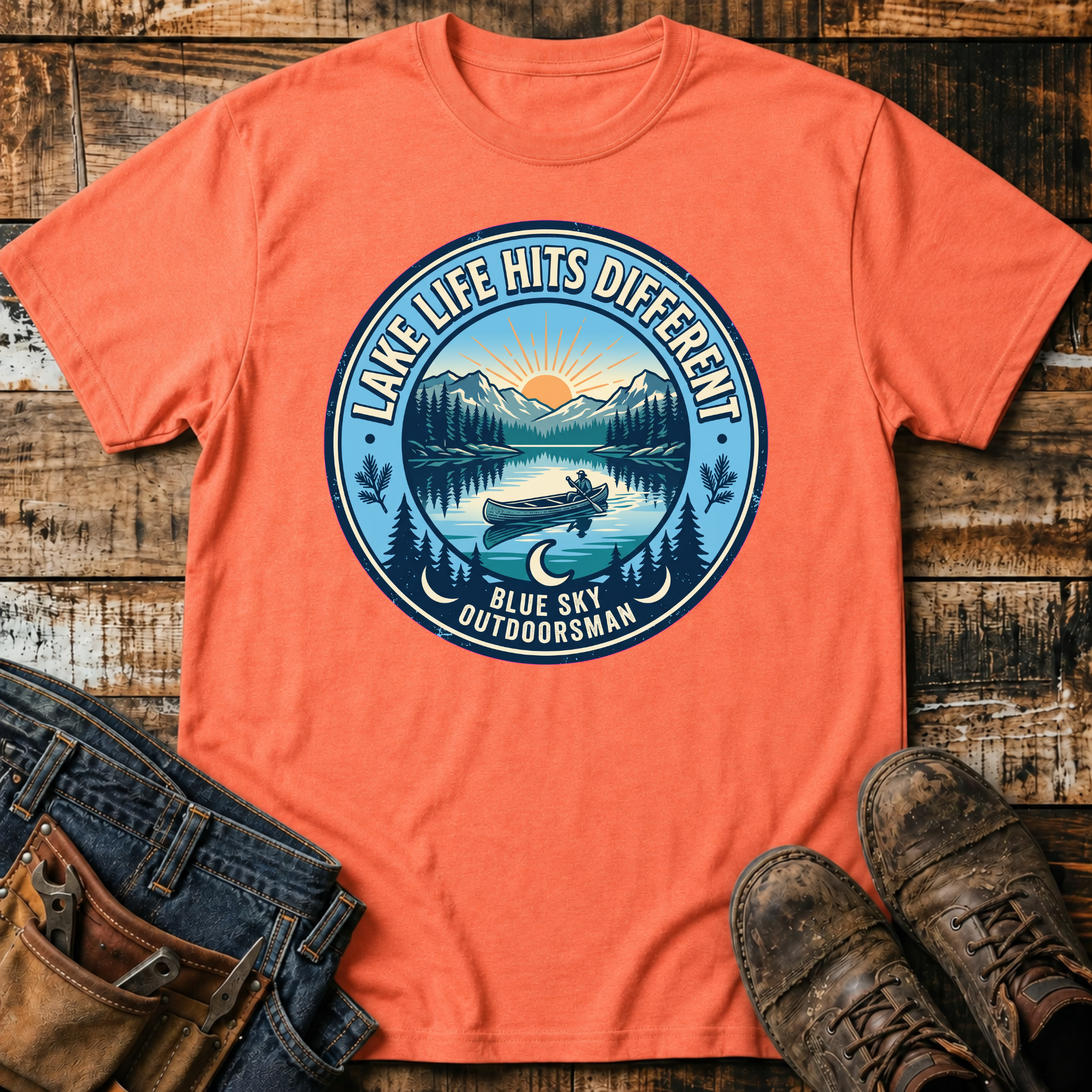 Outdoorsman Lake Life Hits Different T-Shirt