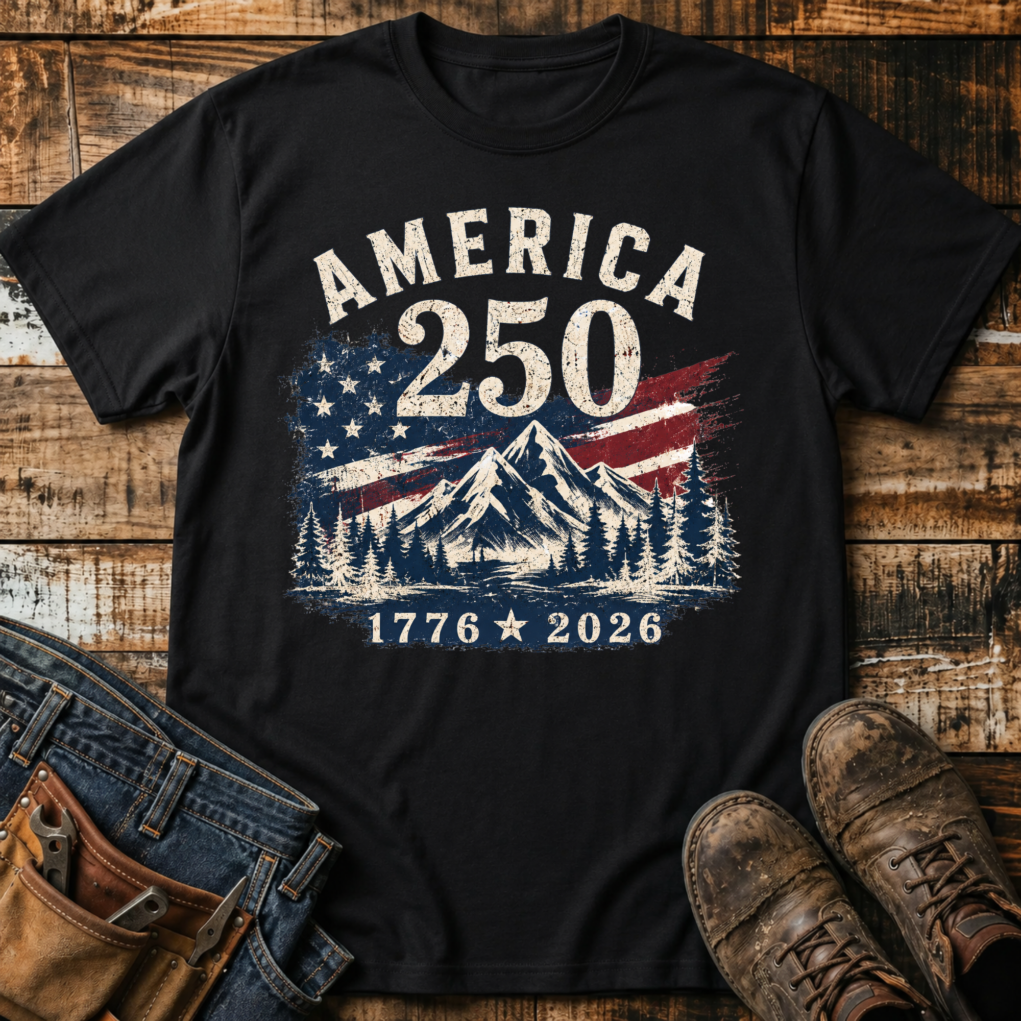 1776-2026 Flag Mountain T-Shirt