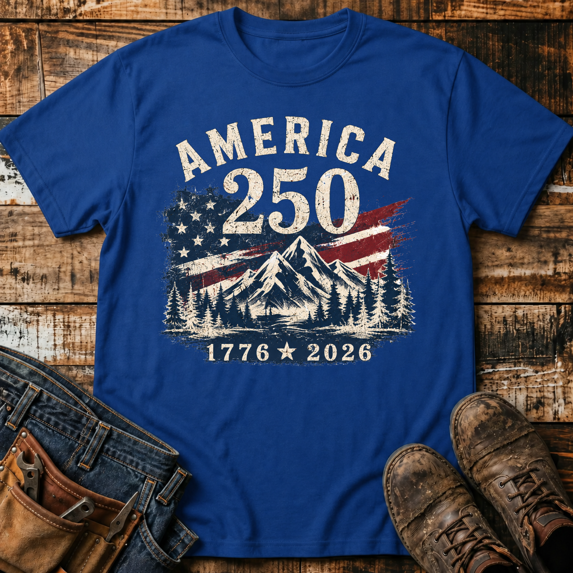 1776-2026 Flag Mountain T-Shirt