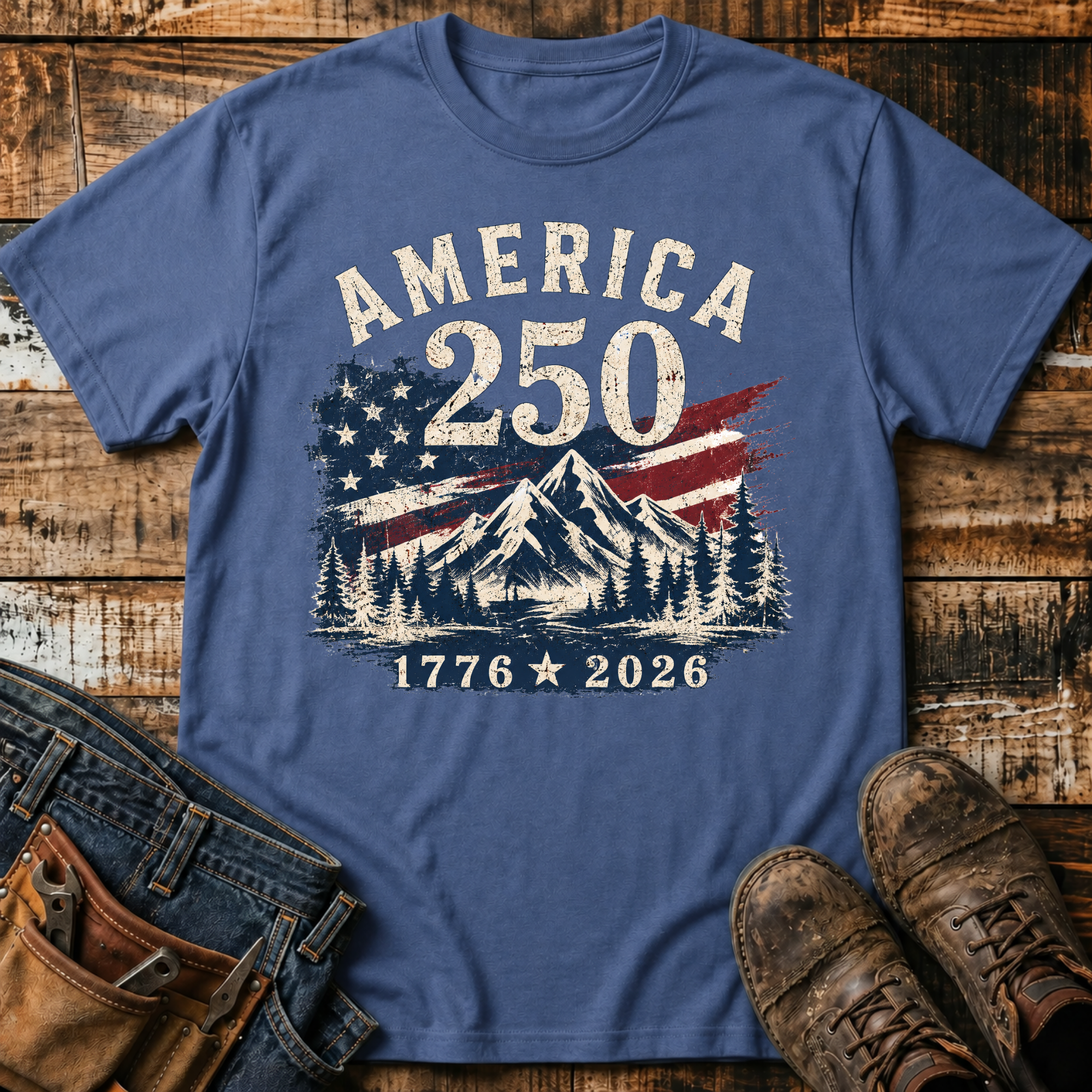 1776-2026 Flag Mountain T-Shirt