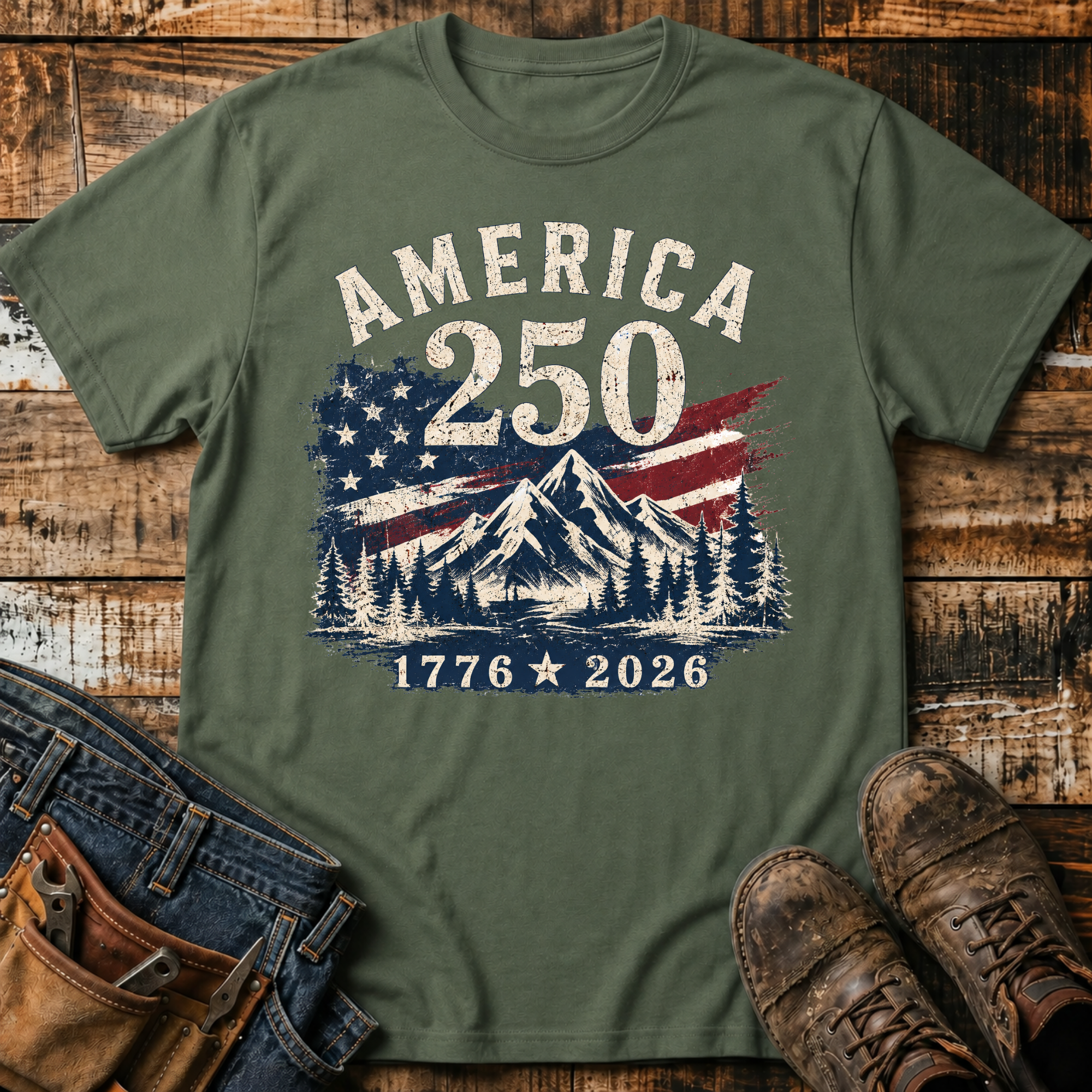 1776-2026 Flag Mountain T-Shirt