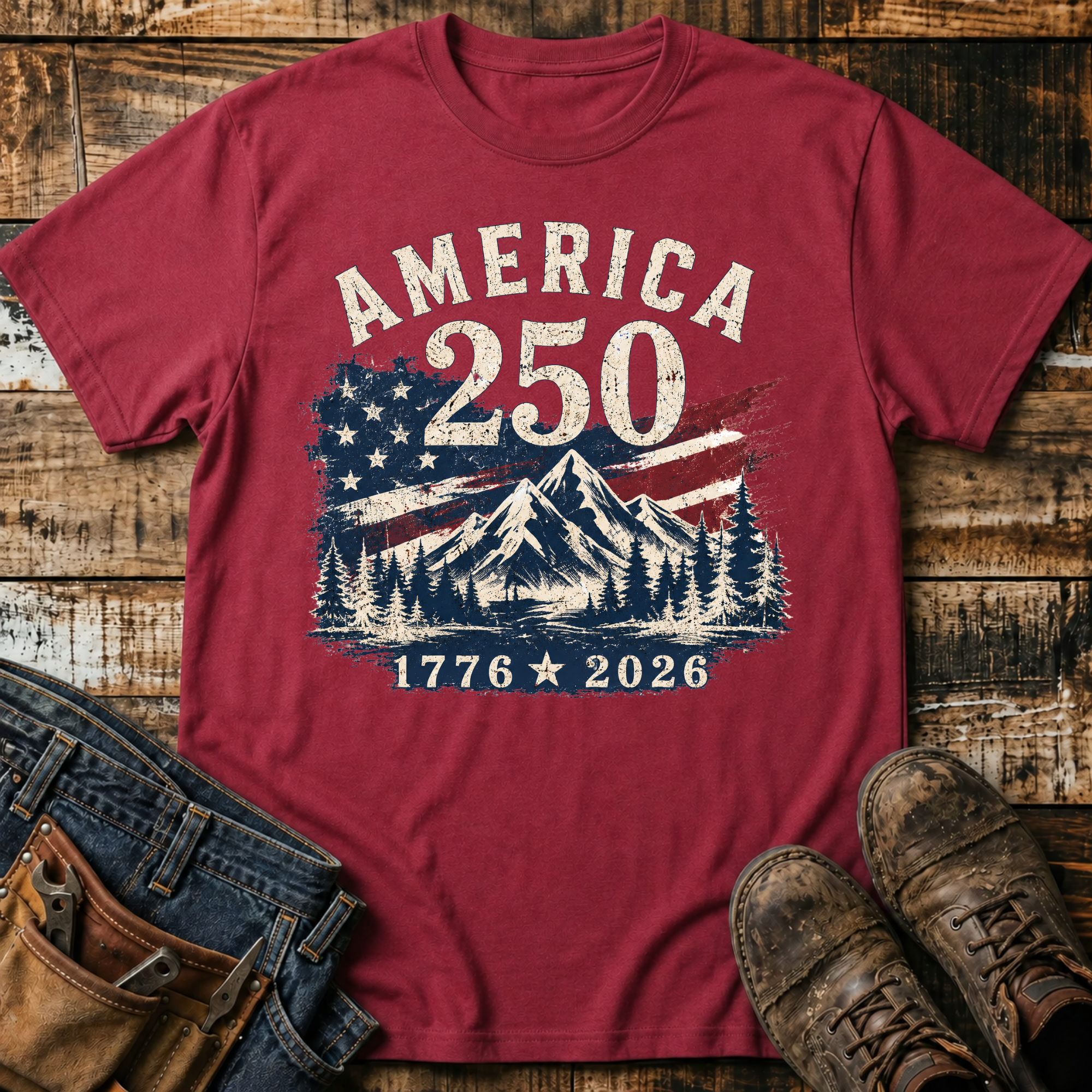 1776-2026 Flag Mountain T-Shirt