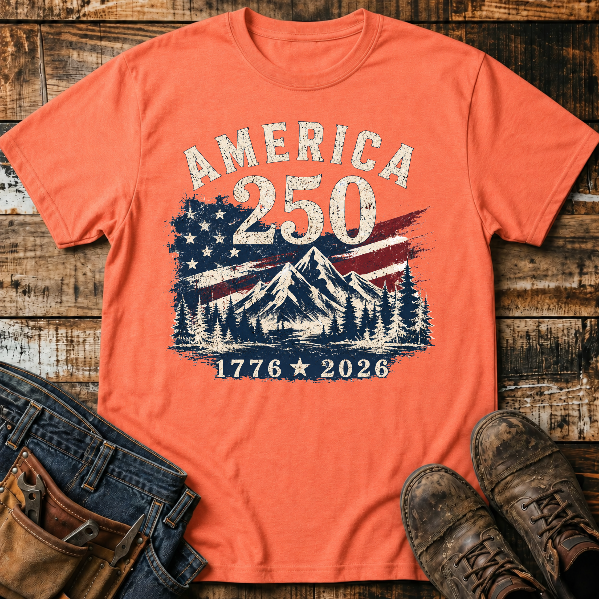 1776-2026 Flag Mountain T-Shirt